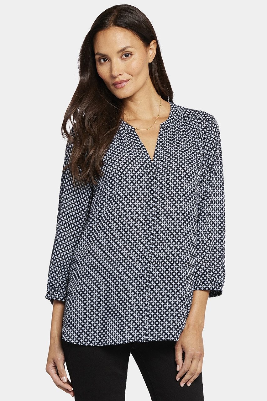 NYDJ Blusentop Pintuck Blouse Grafikdruck