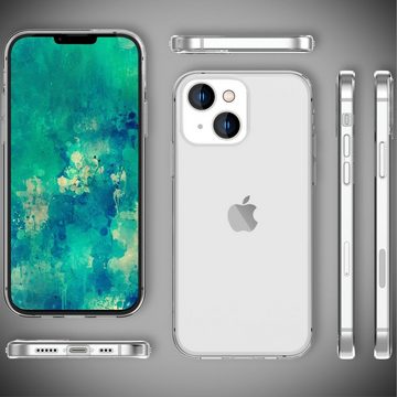 Nalia Smartphone-Hülle Apple iPhone 14 Plus, Klare Silikon Hülle / Extrem Transparent / Durchsichtig / Anti-Gelb
