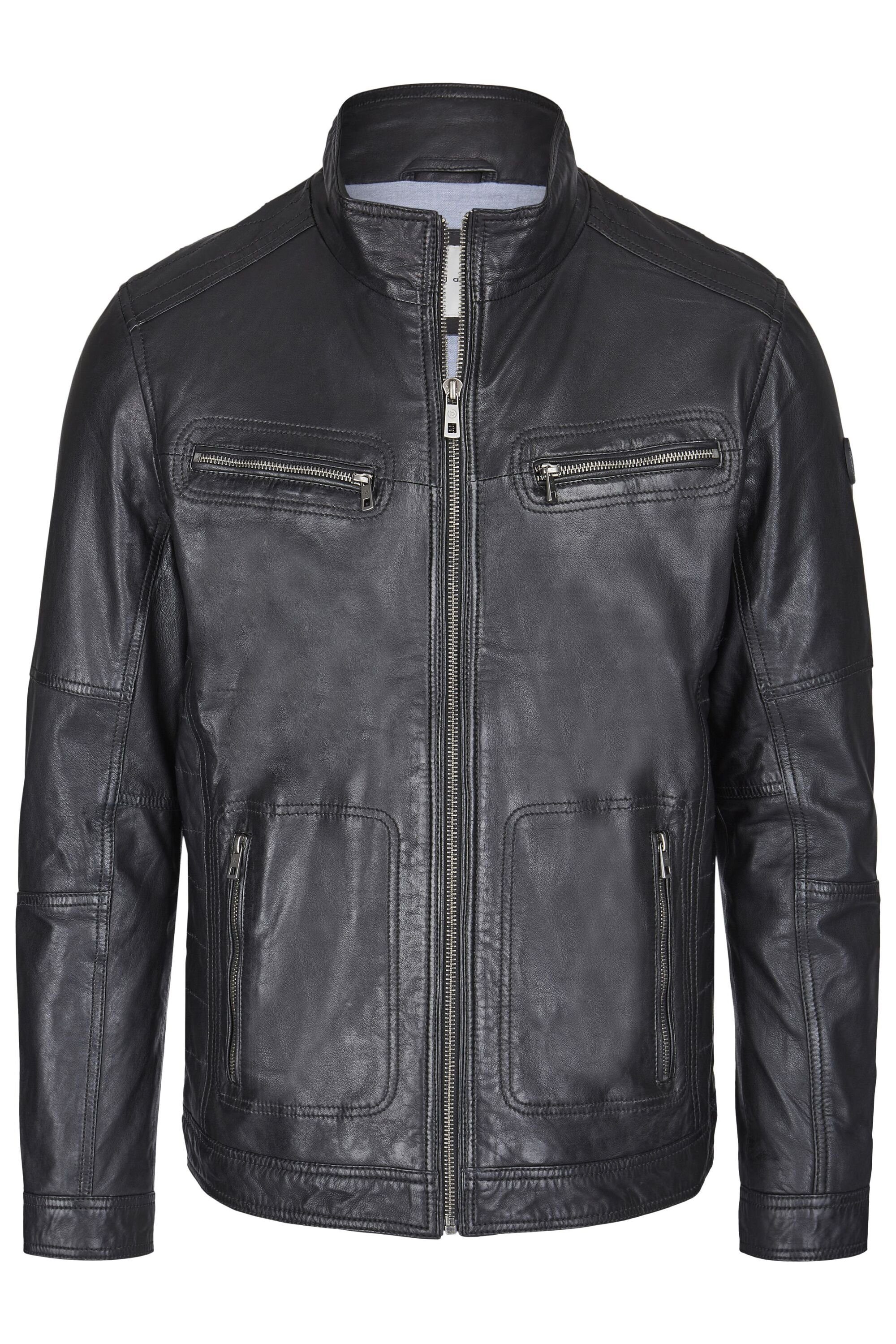 bugatti Lederjacke BUFIDELIO (1-St) mit Ziernähten günstig online kaufen