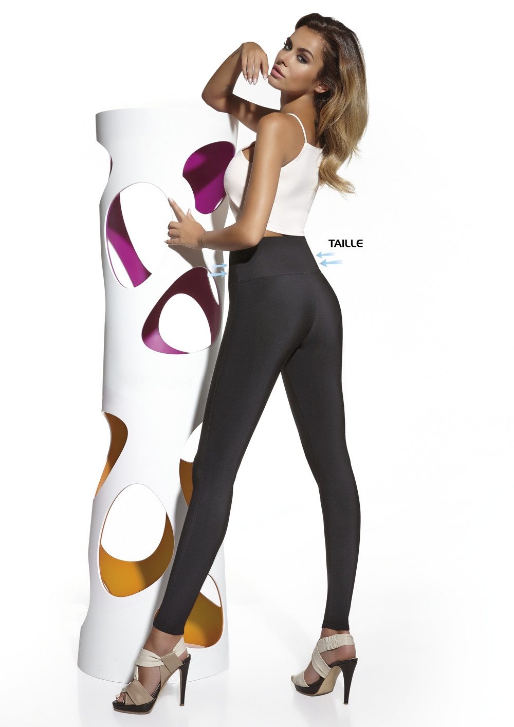 Leggings Leggings lang hoher Bund Taille 200den Emily