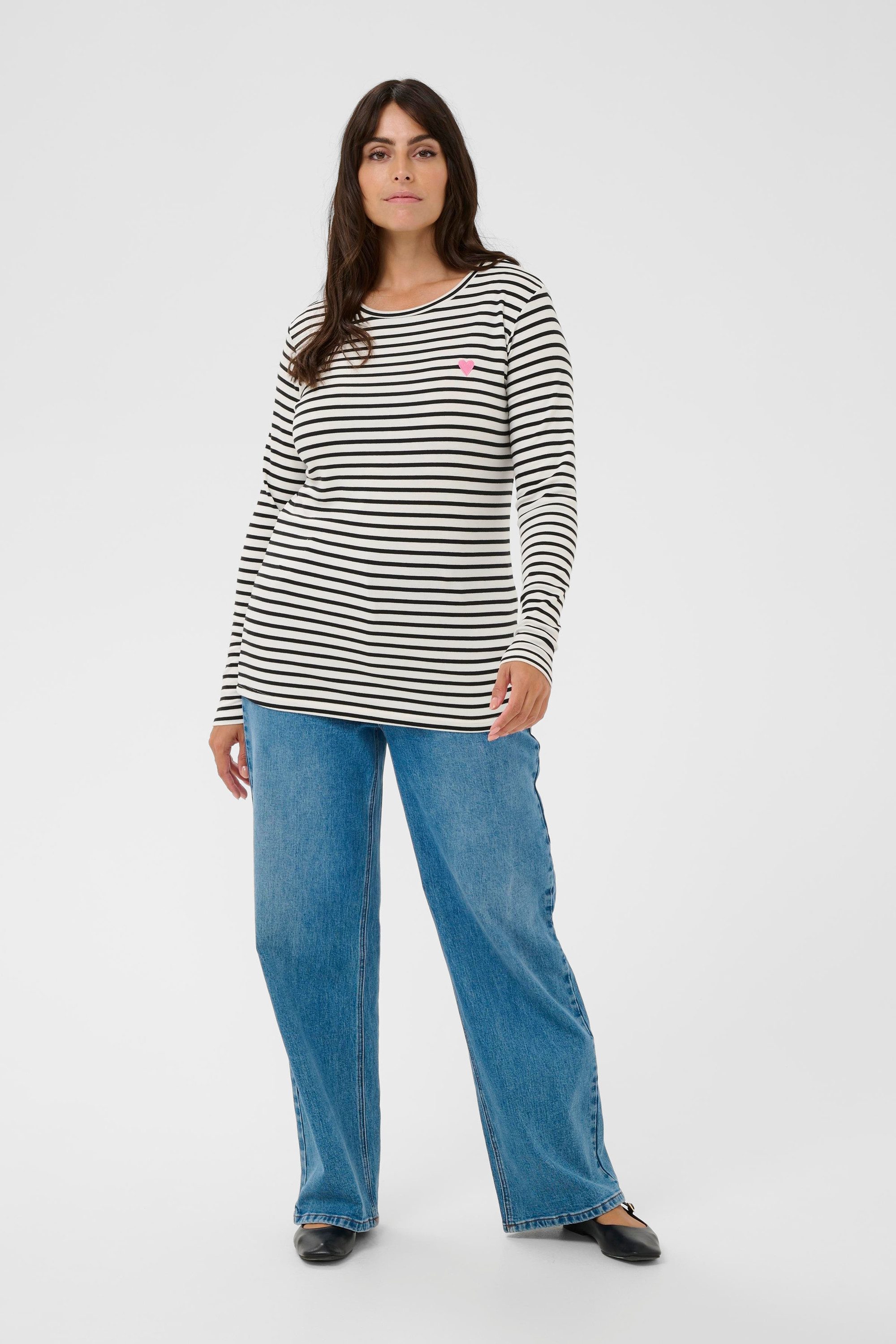 KAFFE Curve Langarmbluse Langarm-Shirt KClia Große Größen günstig online kaufen