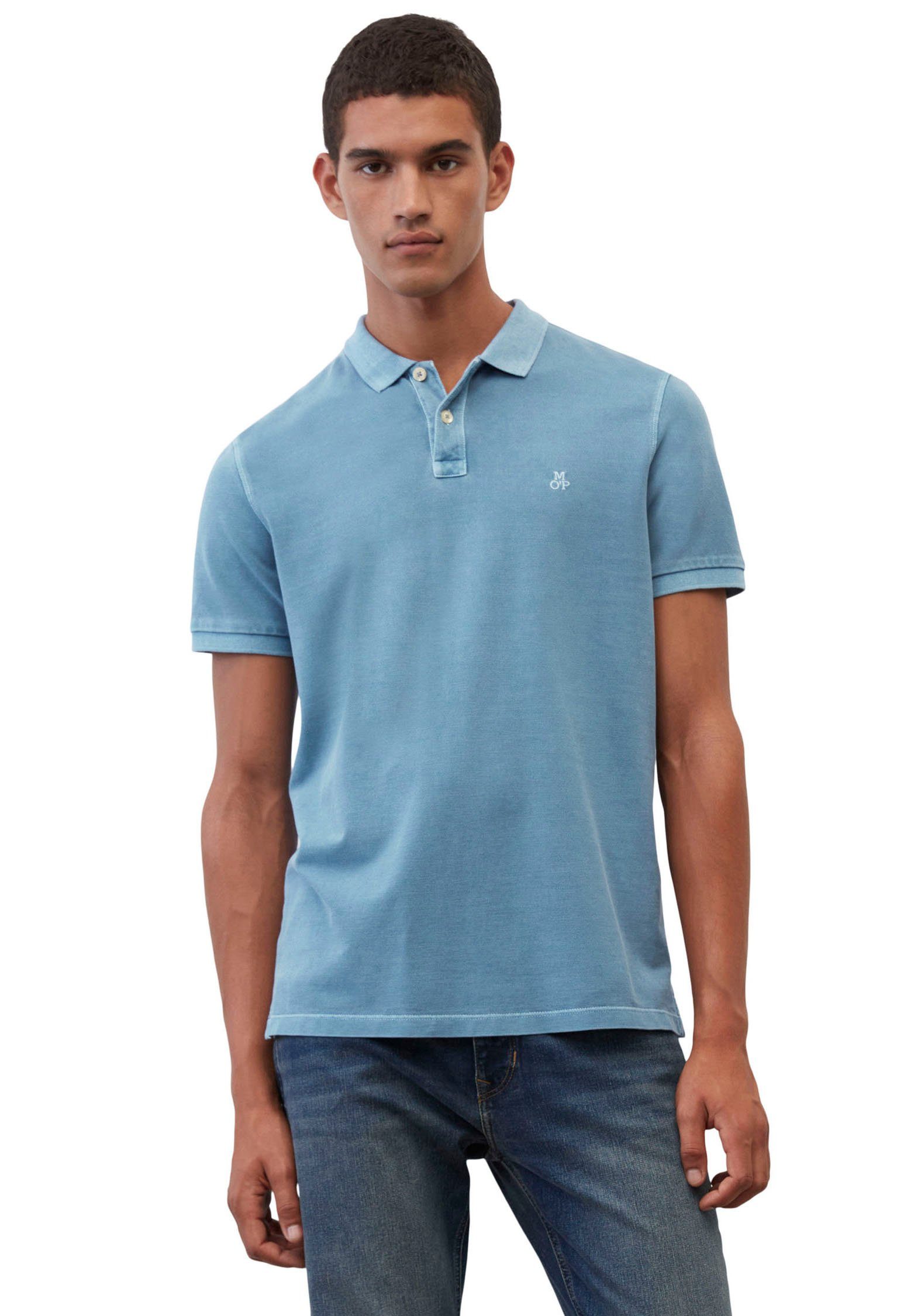 Marc O'Polo Poloshirt mit dezenter Logostickerei kaschmir-blau
