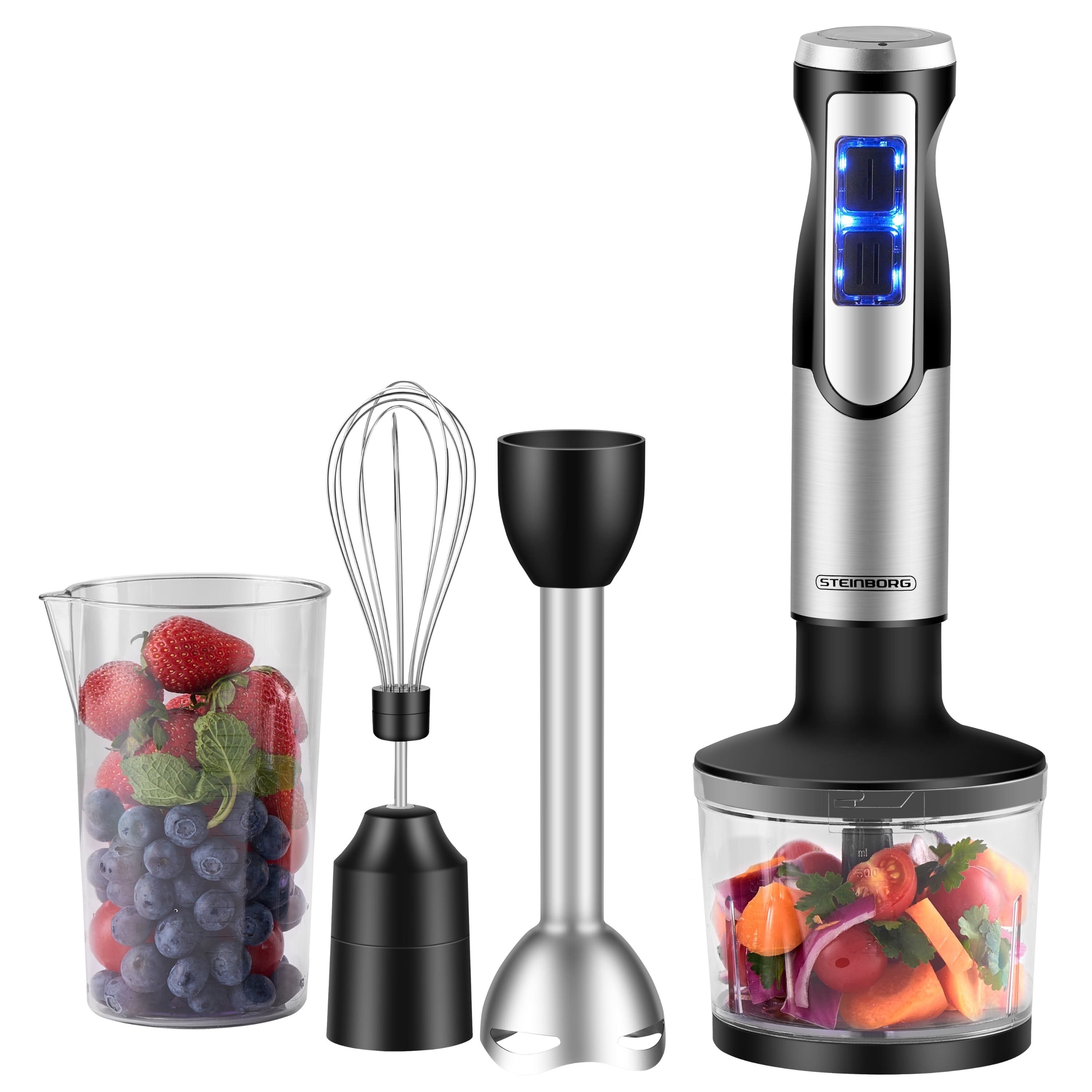 STEINBORG Stabmixer SB-7070, 1500 W, Edelstahl + hochwertiger Kunststoff, Umfangreiches Zubehör