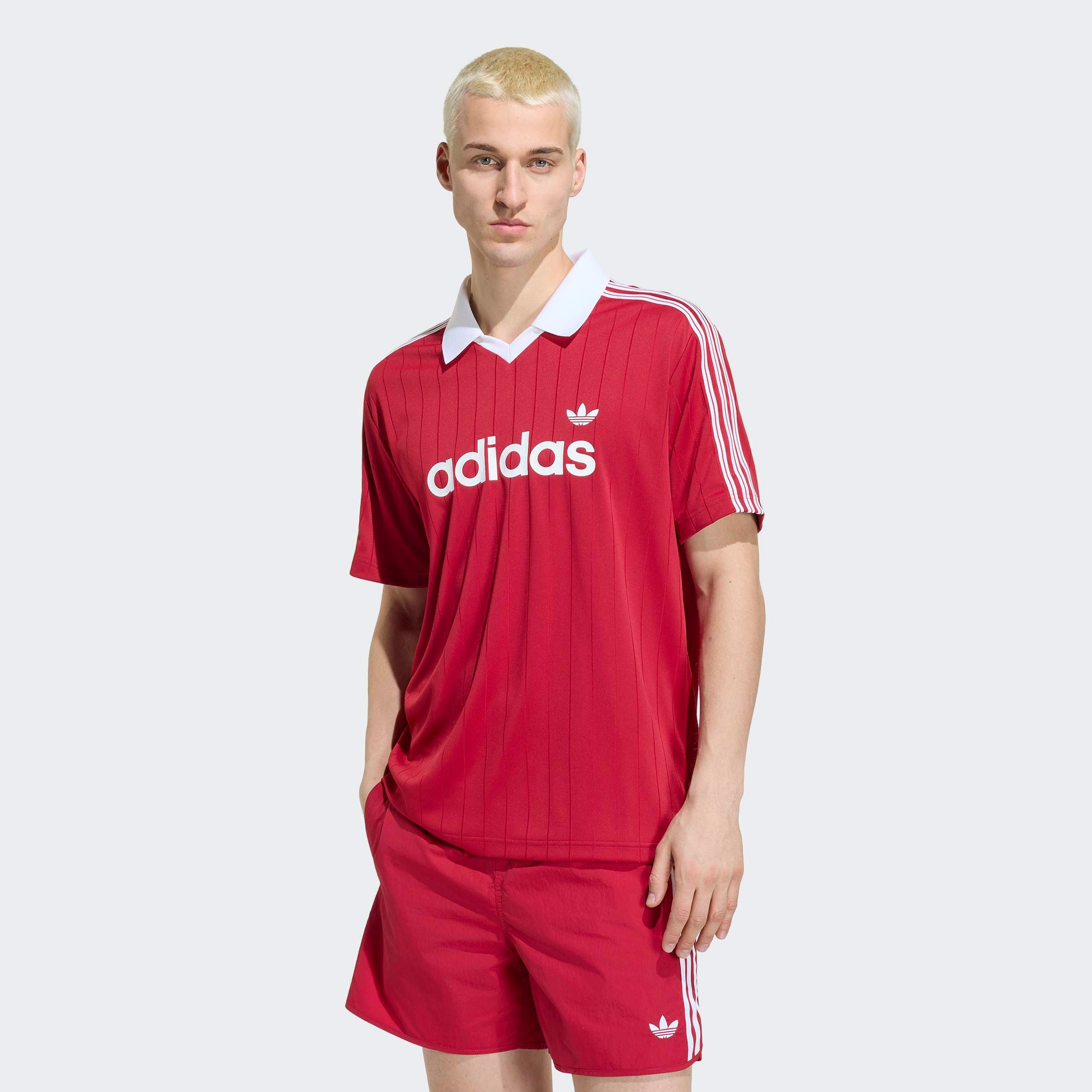 adidas Originals Poloshirt PINSTR JSY sportlicher Stil, ohne Verschluss, aus Polyester, Kurzarm