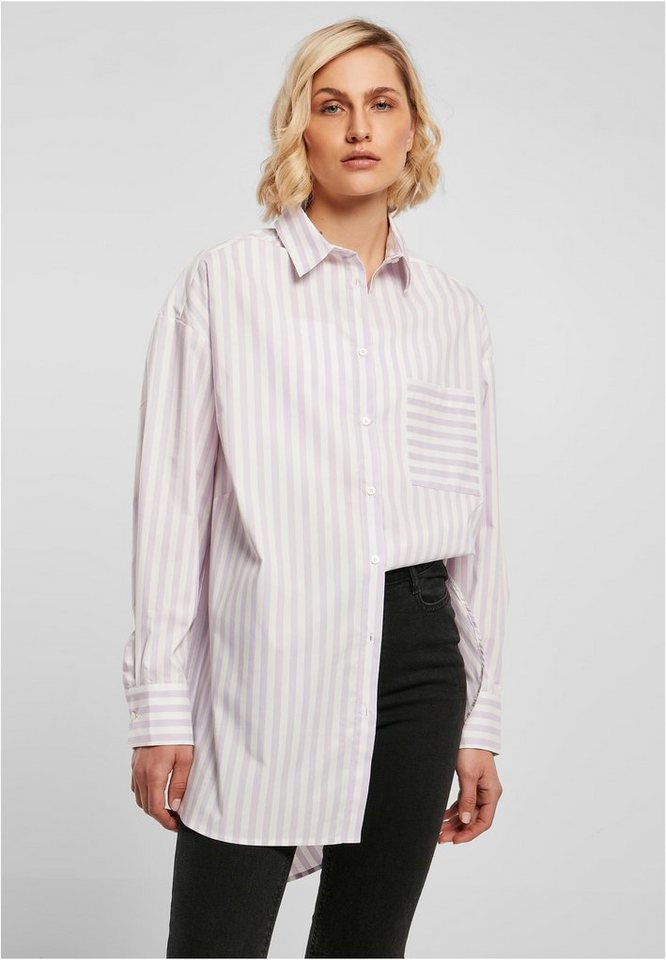 URBAN CLASSICS Klassische Bluse Damen Ladies Oversized Stripe Shirt,  Perfekte Übergangsjacke oder für kühle Sommerabende