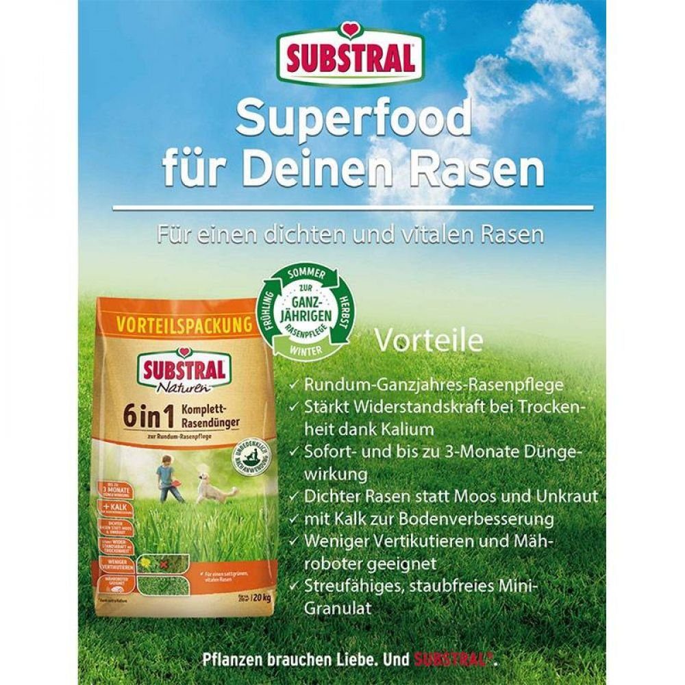 Substral Gartenbau-Substrat Substral Naturen Komplettrasendünger 6in1 günstig online kaufen