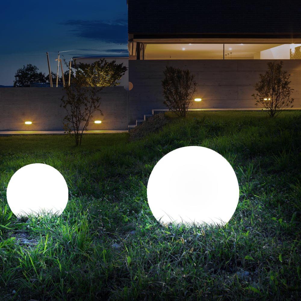 LED-Leuchtmittel Erdspieß Solarlampen für LED Kugel fest verbaut, etc-shop Gartenleuchte Solarleuchte, Außen Kaltweiß,