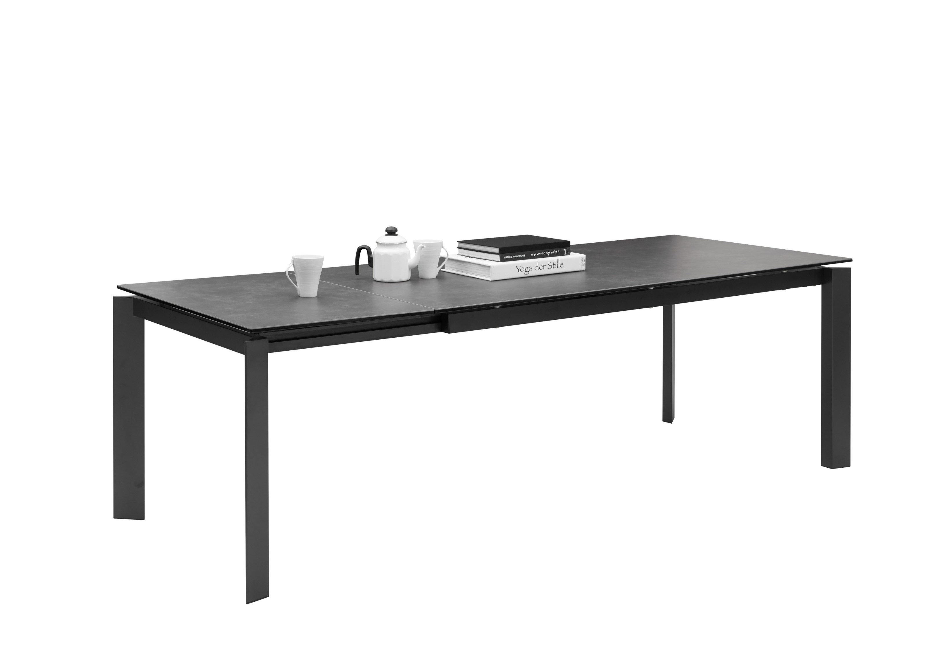 freiraum Kulissentisch Paul, (ausziehbar) in anthrazit, Keramik - 180(240)x76x95cm (BxHxT)