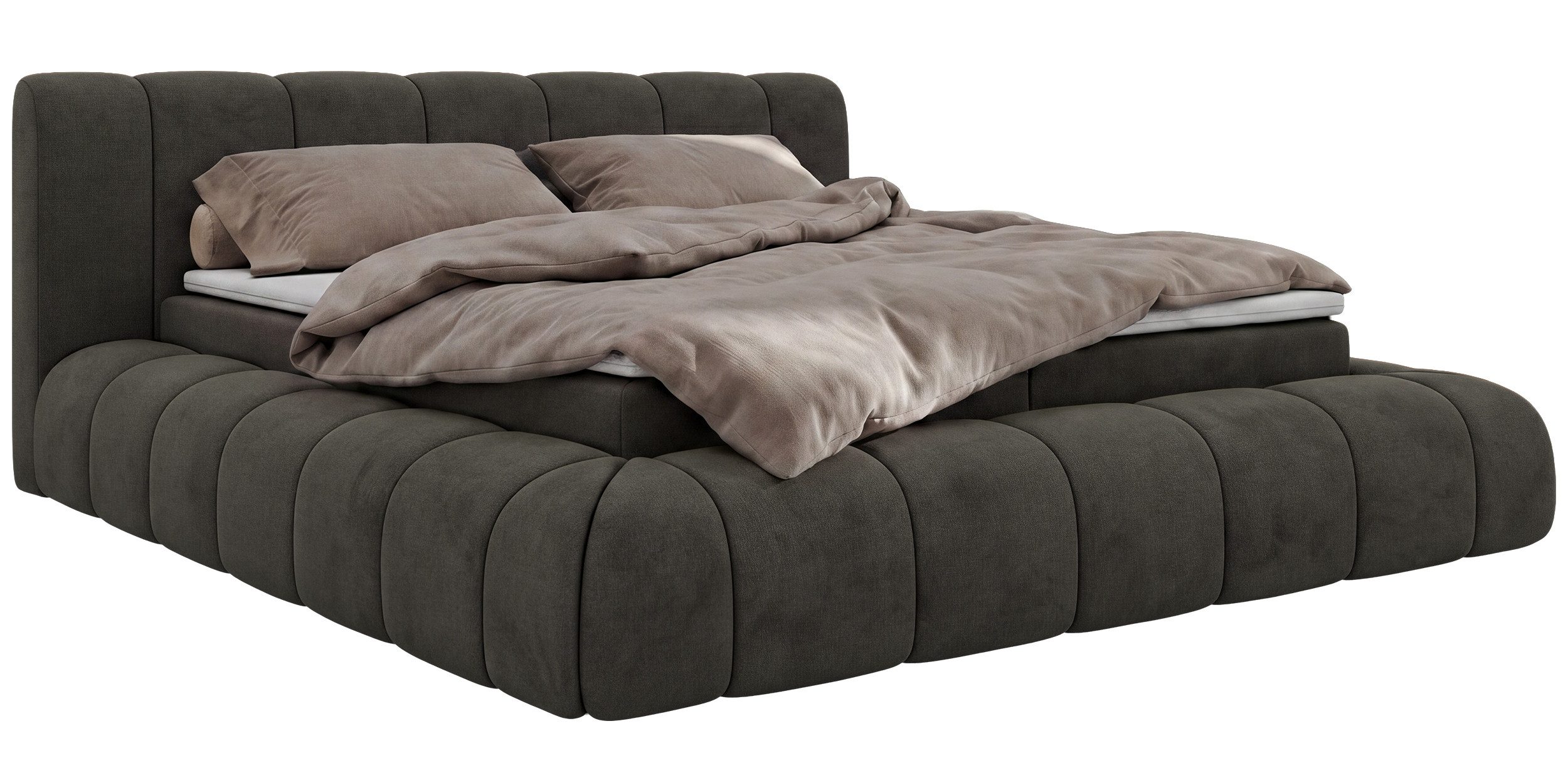 MKS MÖBEL Boxspringbett NUBEA (Komplettbett, Set, inkl. 2 Bettkästen, Matratze H3/H4 und Topper Visco oder T25), Feder-Hebemechanik, 7-Zonen-Multipocket-Matratze, Bett mit Kopfteil