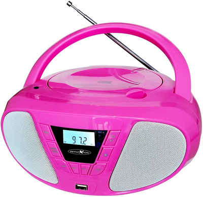 Reflexion CDR614U Boombox (UKW PLL Stereo Radio, 16,00 W, Programmier-Funktion (CD: 20 Tracks), USB für MP3-Wiedergabe, Boombox)
