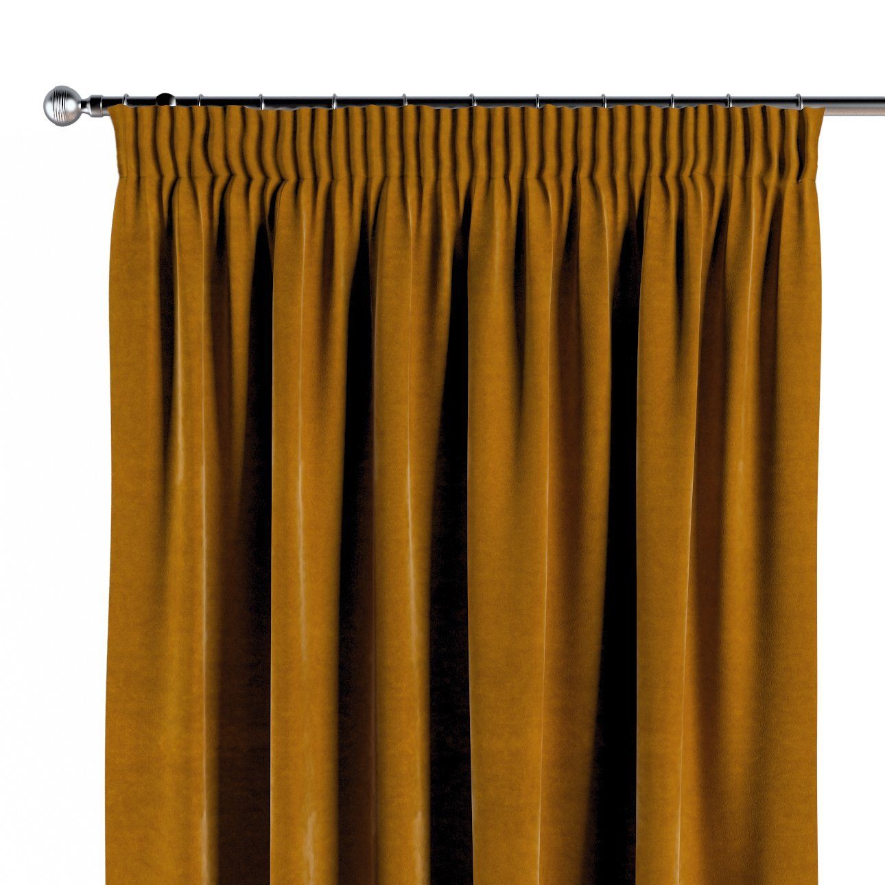 130x100 Vorhang Velvet, honiggelb cm, Vorhang mit Dekoria Kräuselband
