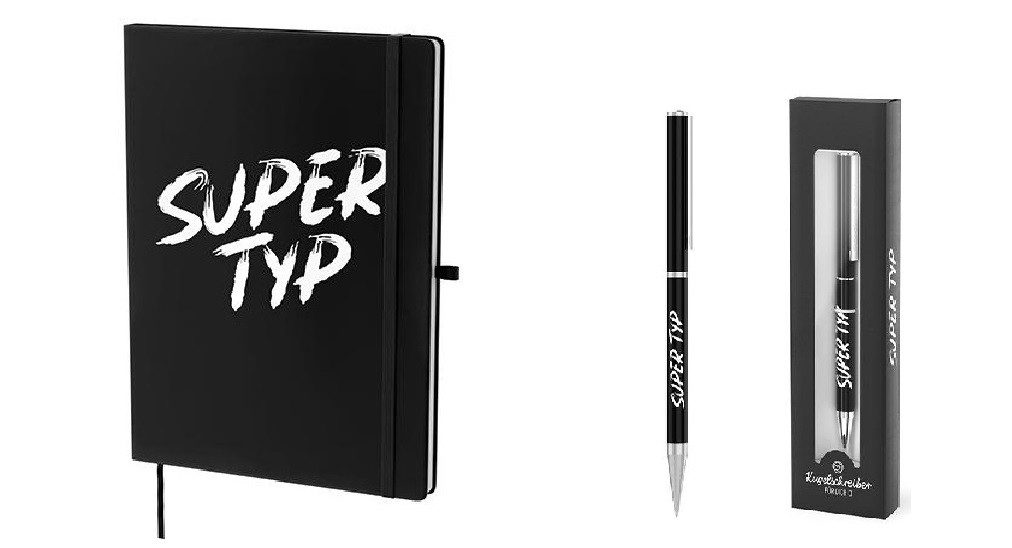 La Vida Notizbuch LA VIDA A5 Notizbuch Männer SUPER Typ mit 1 x Kugelschreiber SUPER Typ