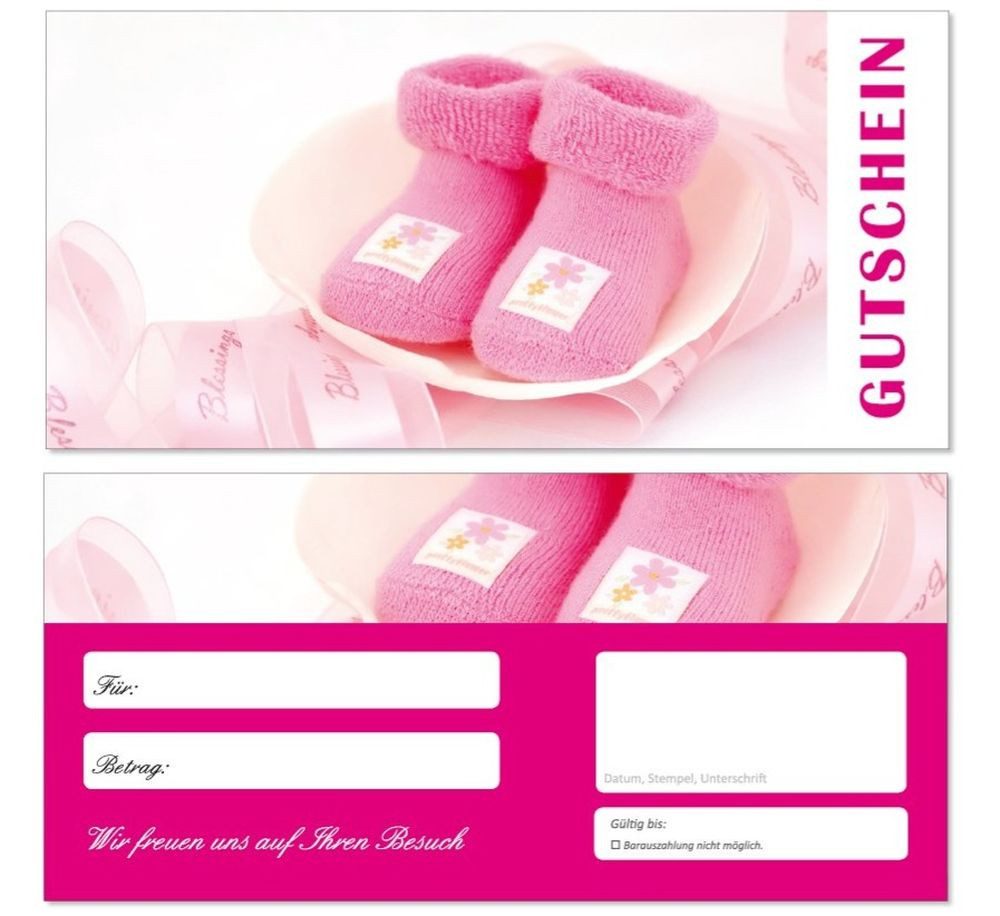 Geschenkkarte Geschenkgutscheine Baby Babybekleidung Babyschuhe