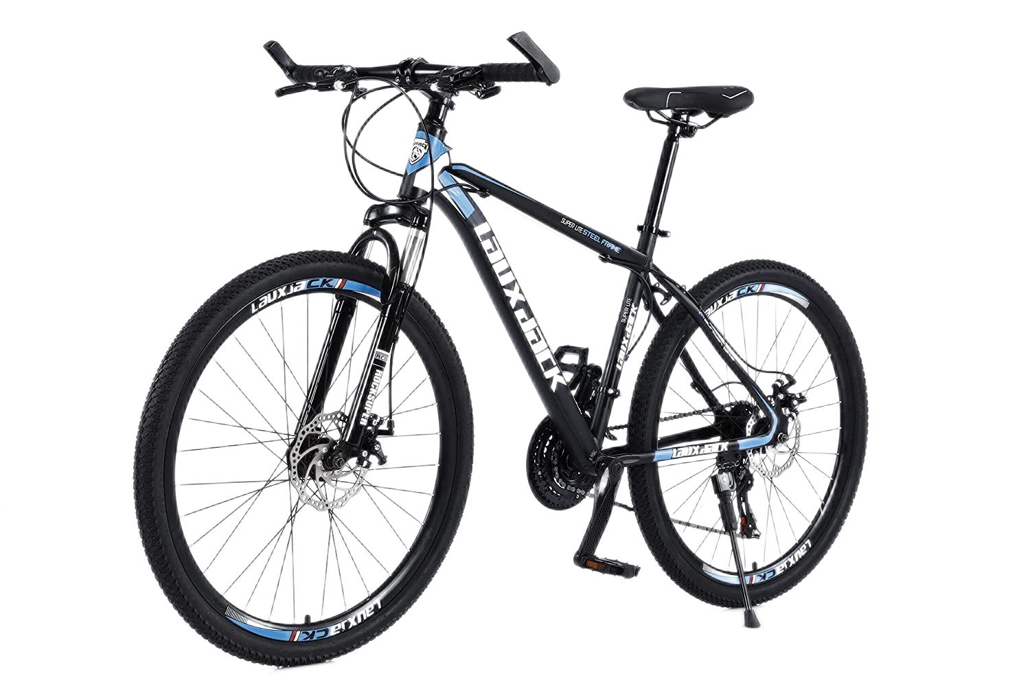 Lauxjack Mountainbike 26 Zoll (Set), 7-Gang-Freilauf) Kettenschaltung, 21 Mountainbike, Gänge blau 21 Zoll / 28 (3-Gang-Kettenrad Gang, und