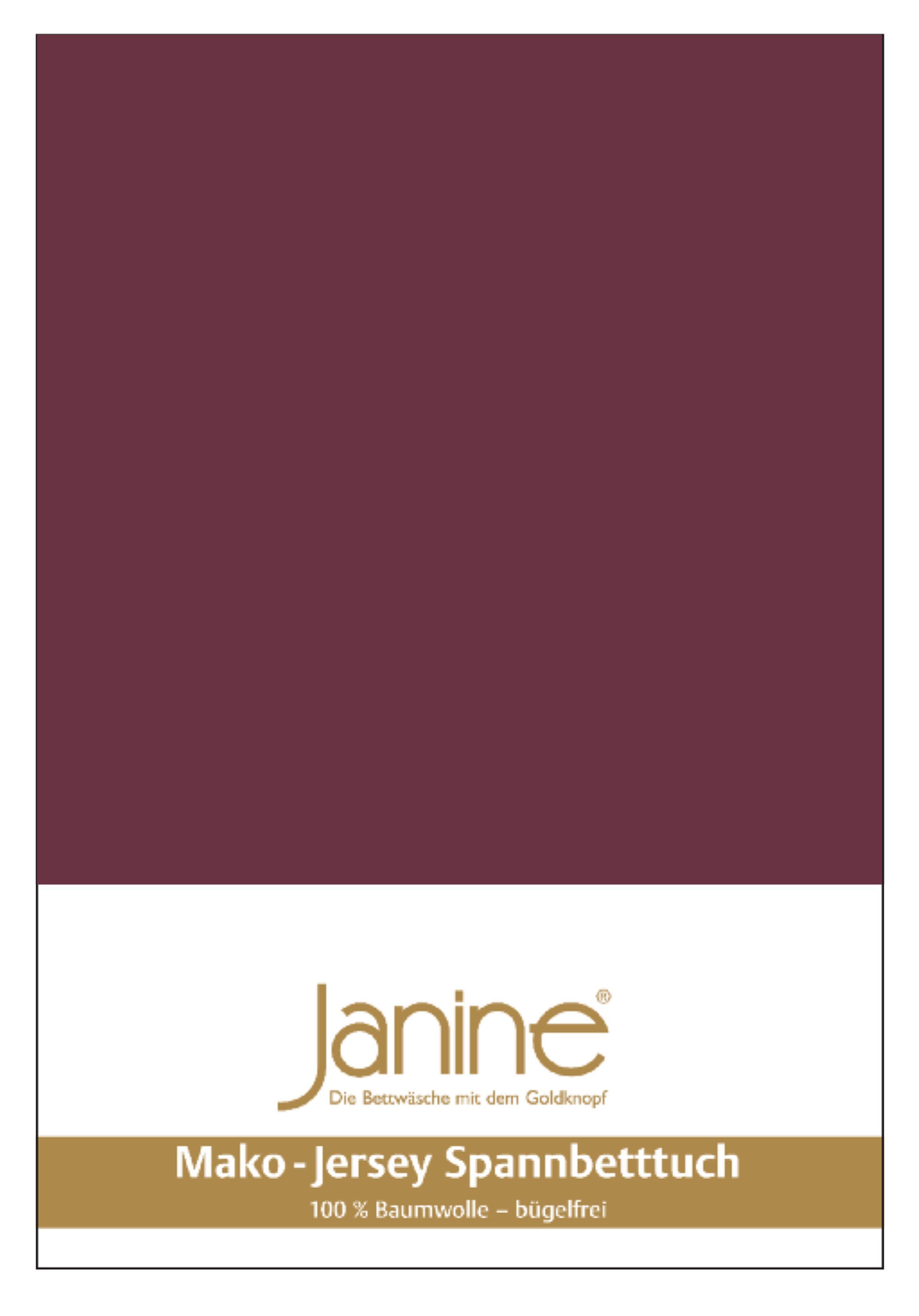 Janine Janine Spannbetttuch Mako-Feinjersey 5007 burgund (41) Größe:  150x2 günstig online kaufen