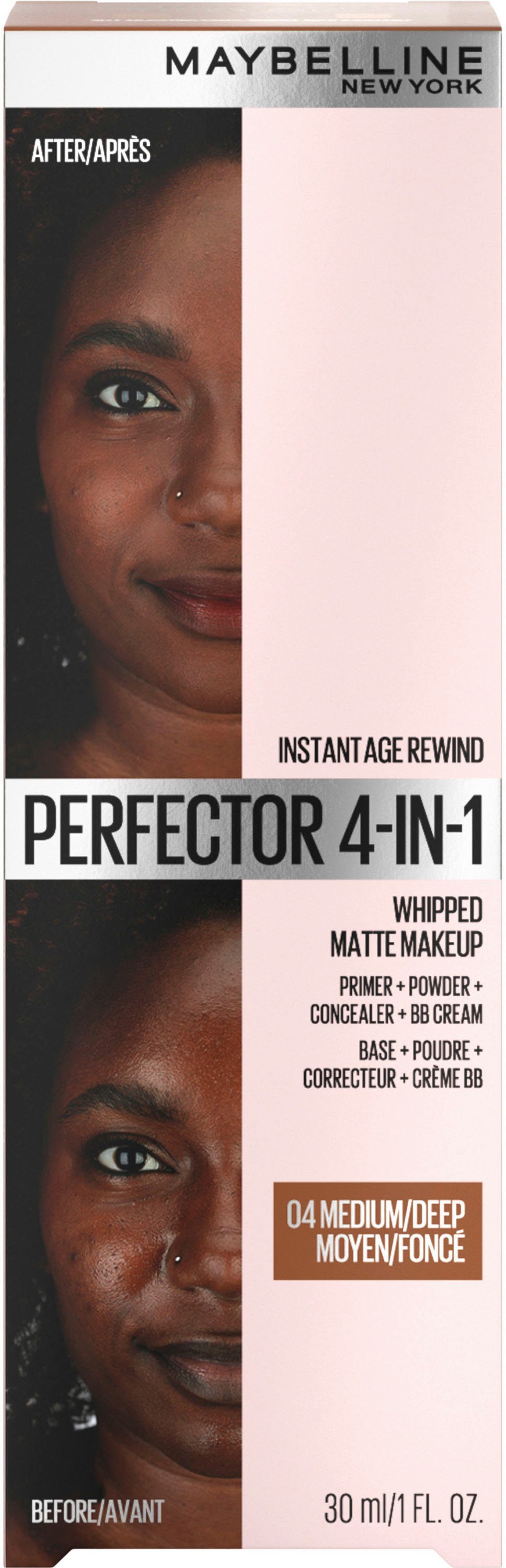 verfeinert MAYBELLINE Perfector NEW Foundation Matte, die wirken YORK Poren luftig-leichte Durch die Textur Instant
