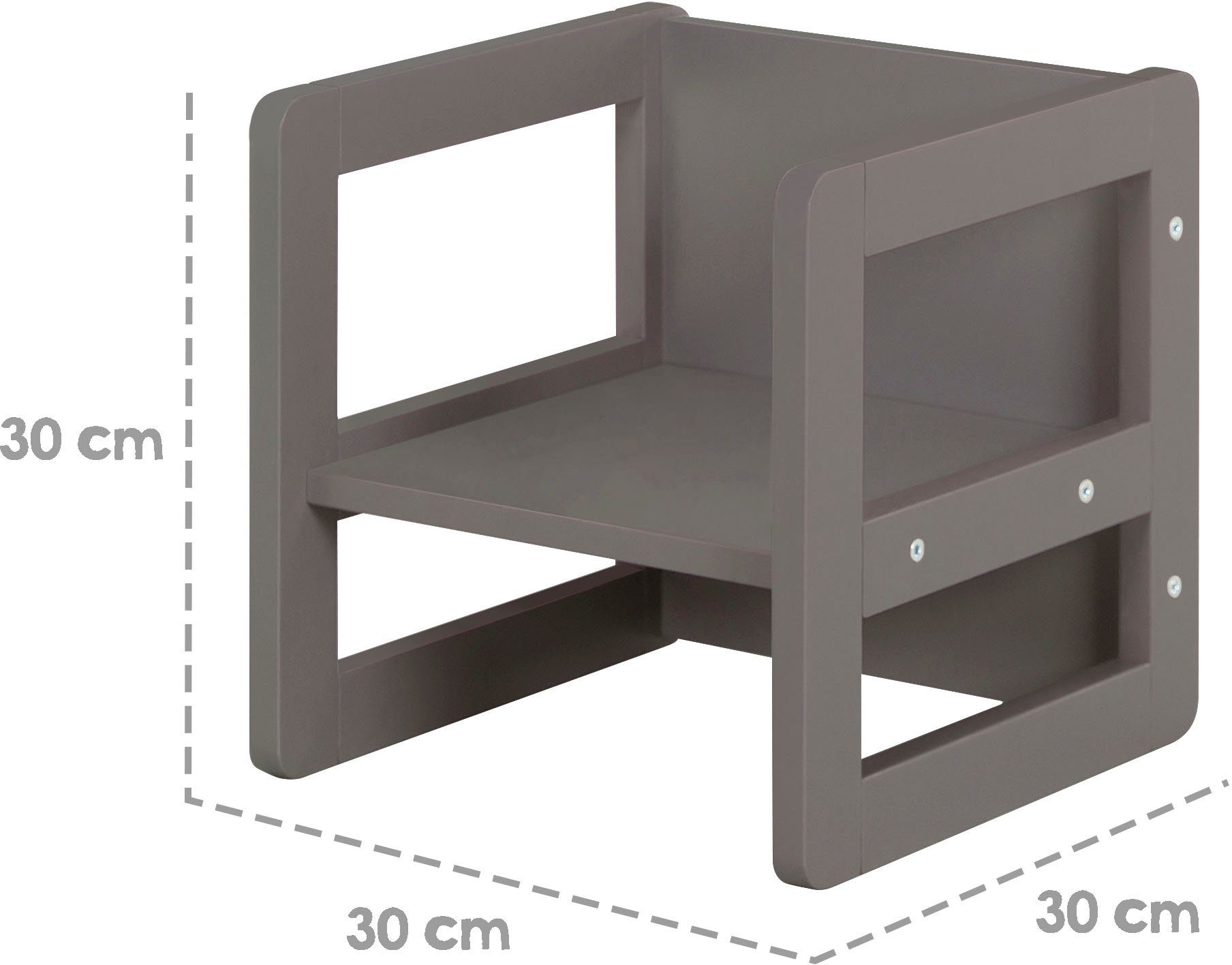 verwendbar 3in1, Höhen als Wendehocker anthrazit, 3 mit verschiedenen Kindersitzgruppe roba®