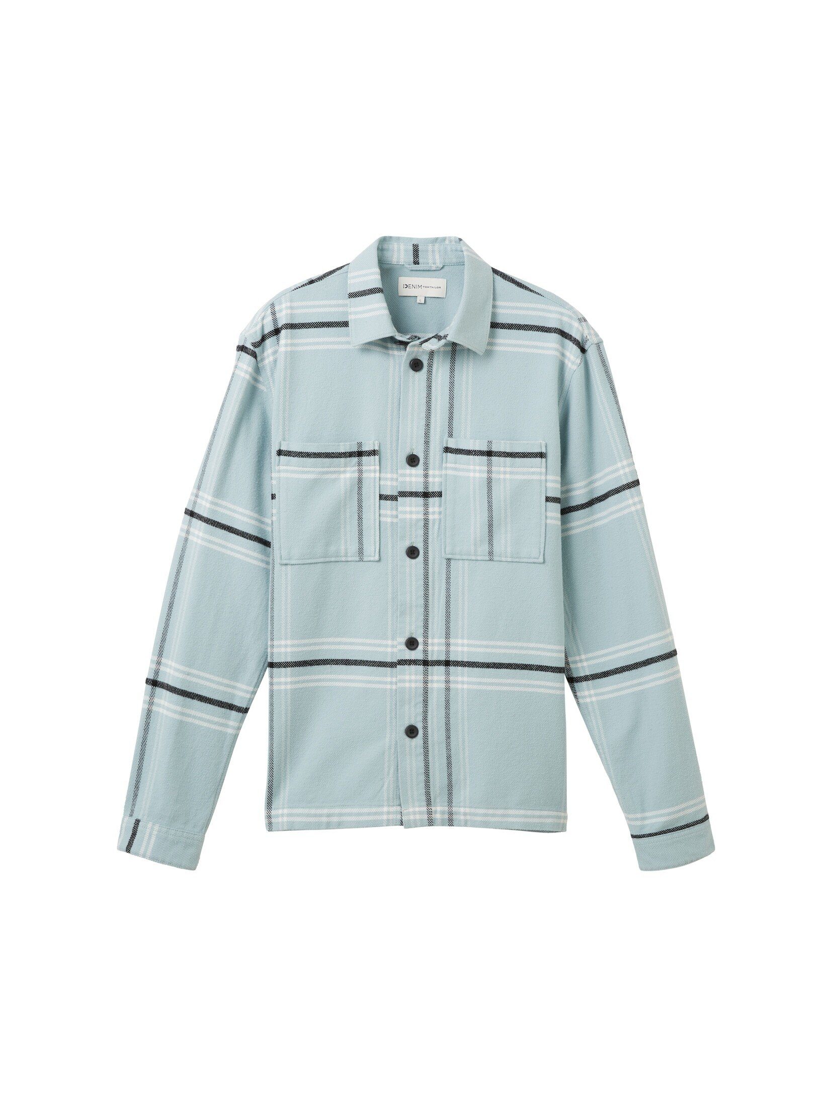 Langarmhemd TAILOR TOM Denim blue dusty mint big Langarmhemd check kariert base