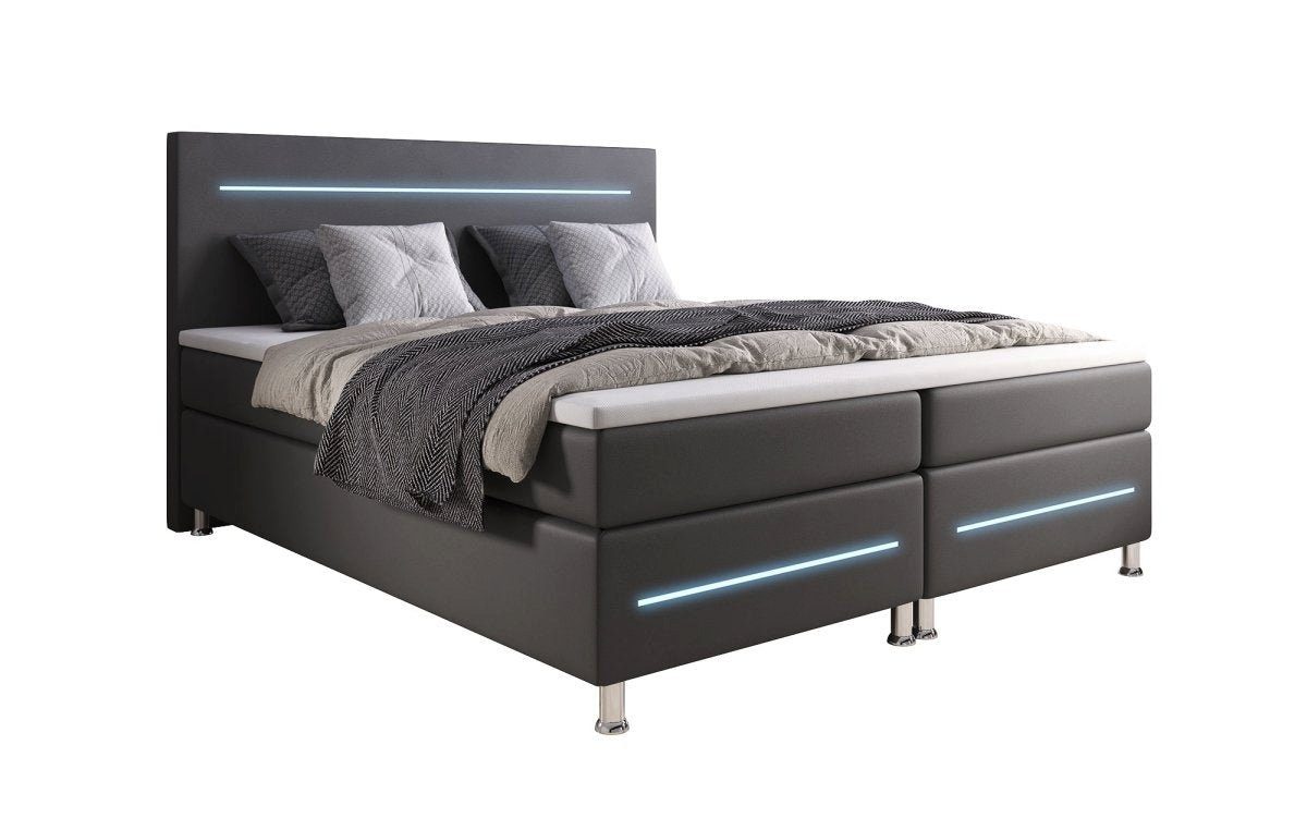 Luxusbetten24 Boxspringbett Sejour, mit LED-Beleuchtung