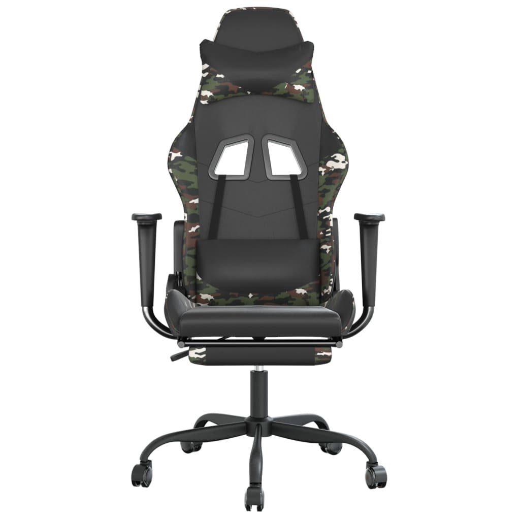 vidaXL Gaming-Stuhl Gaming-Stuhl mit Fußstütze Schwarz und Tarnfarben Kunstleder (1 St)