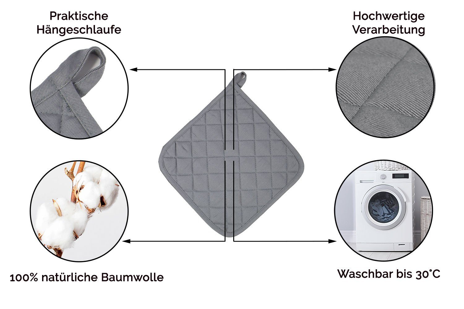 ZOLLNER Topflappen, (Set, 2-tlg), 25 x günstig online kaufen