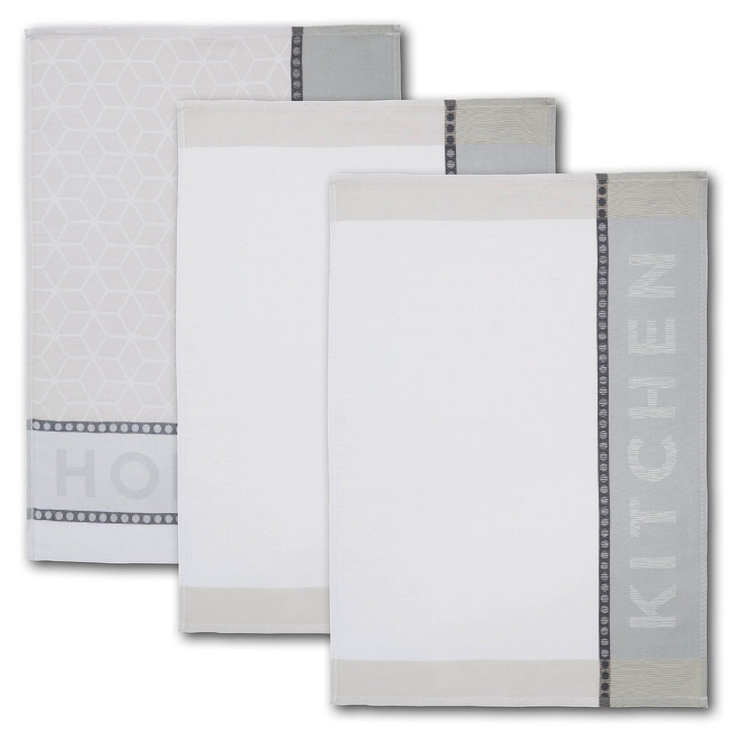 Dyckhoff Geschirrtuch 3er Set 'Home/Kitchen' 50 günstig online kaufen