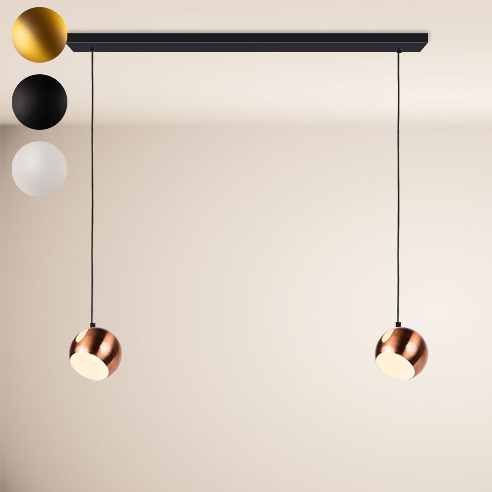 s.luce Pendelleuchte Ball Esstisch-Pendelleuchte 2-5-flammig Ø 20cm Balken 160cm Weiß