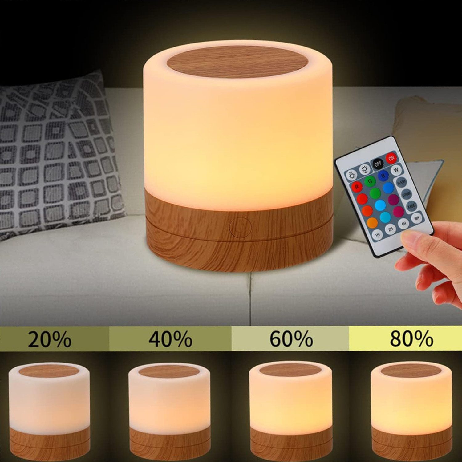 OKWISH LED Nachttischlampe LED Nachtlicht Dimmbare günstig online kaufen
