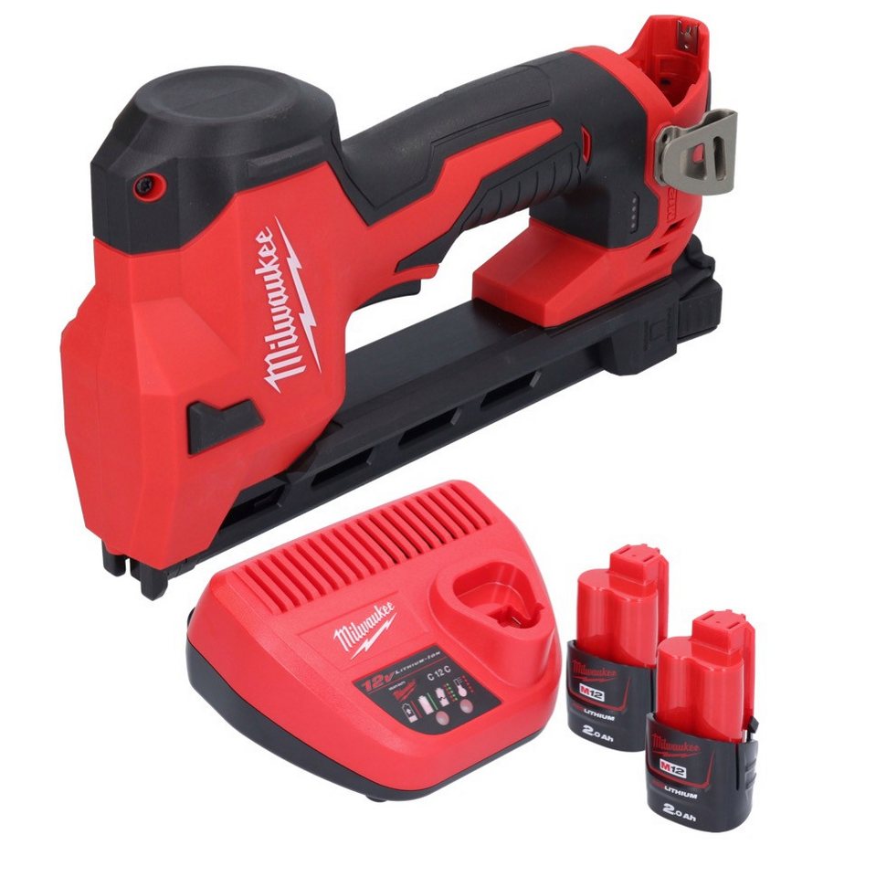 Thumbnail - Milwaukee Nagler Milwaukee M12 BCST-202 Akku Tacker 12 V 19 x 25,4 mm + 2x Akku 2,0 Ah