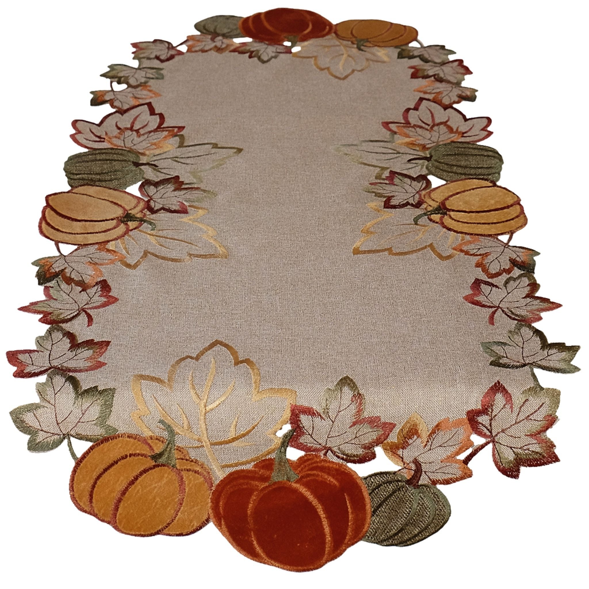 matches21 HOME & HOBBY Tischdecke Tischläufer Herbst 40 x 85 cm rechteckig elegant mit Kürbis-Motiv (1-tlg), Tischdeko für Küche & Tisch