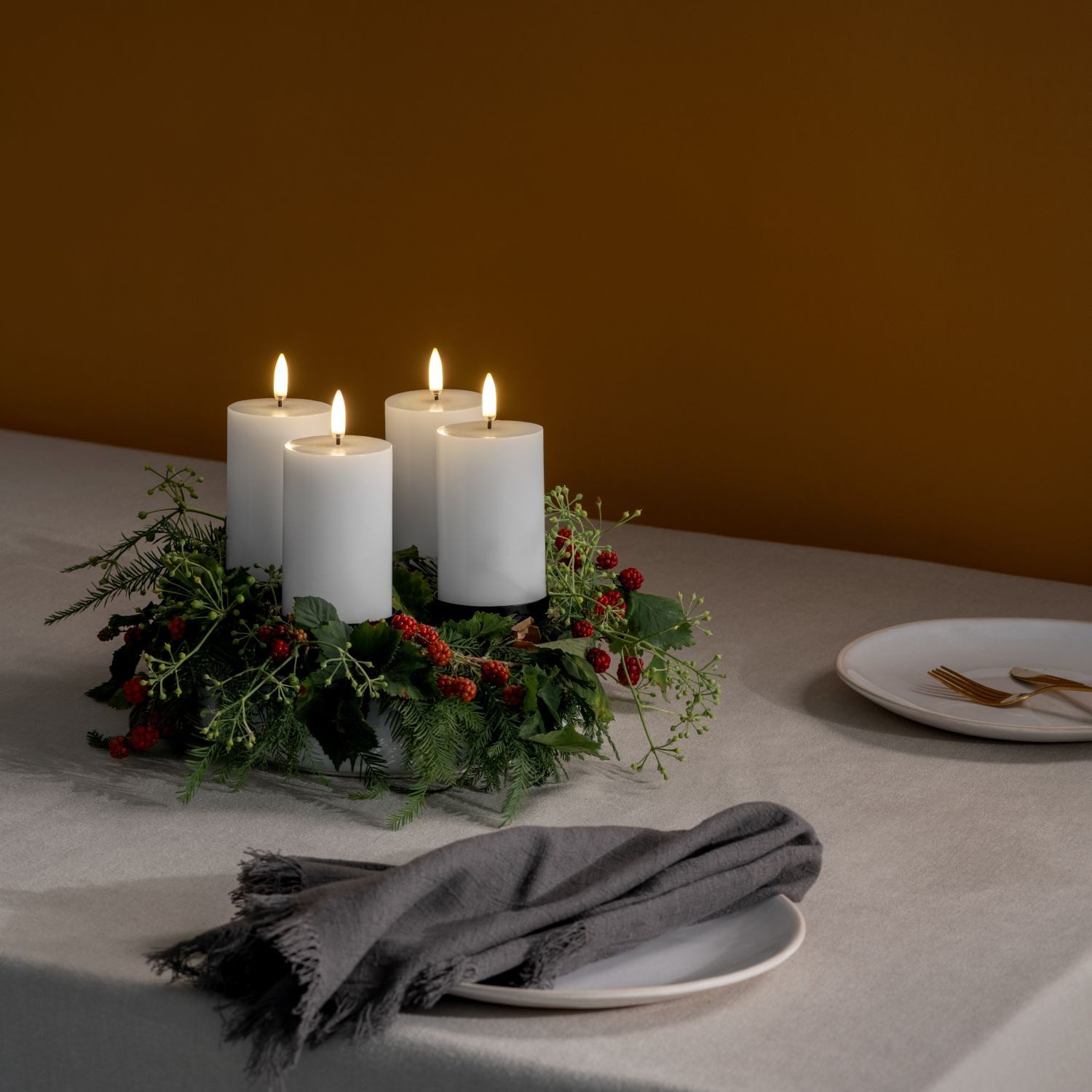 UYUNI Lighting LED-Kerze Weiß Geschenkset 4-teilig