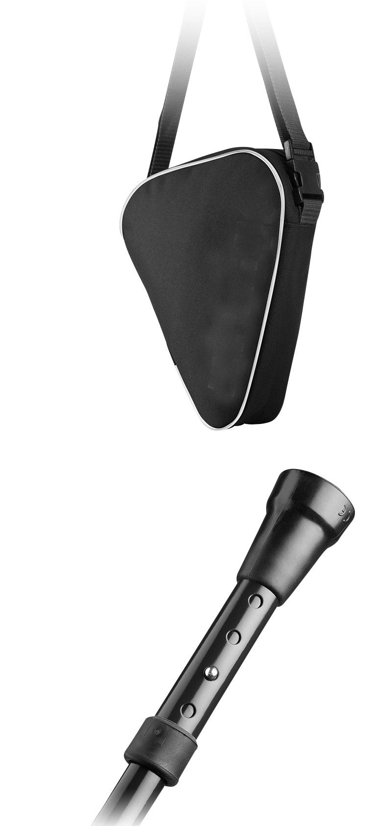 Stockshop Gehstock Gehstock ZIGGY SEAT Sitzstock, schwarz, faltbar, 88-98cm mit Tasche