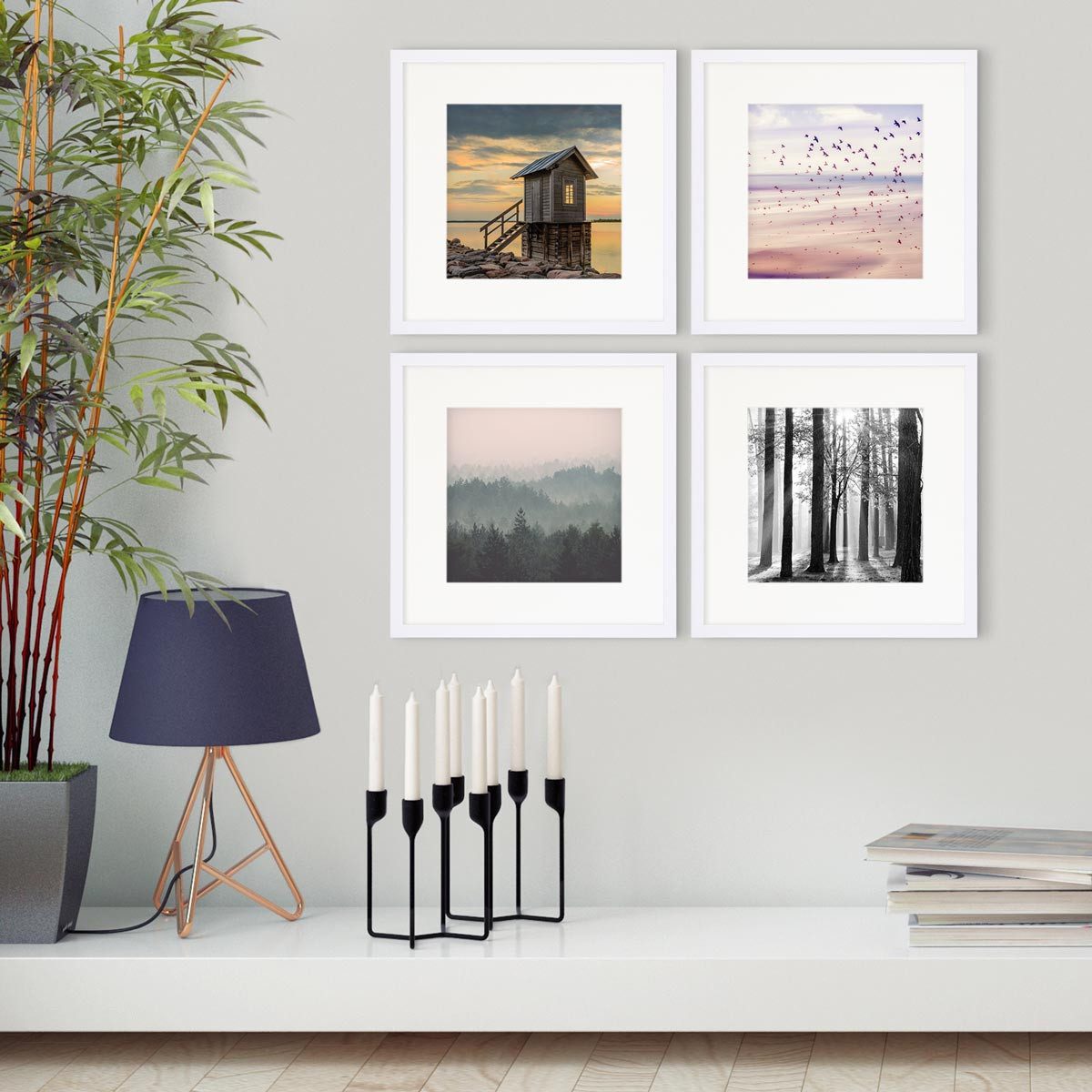 PHOTOLINI Bilderrahmen 4er Set 30x30 cm günstig online kaufen