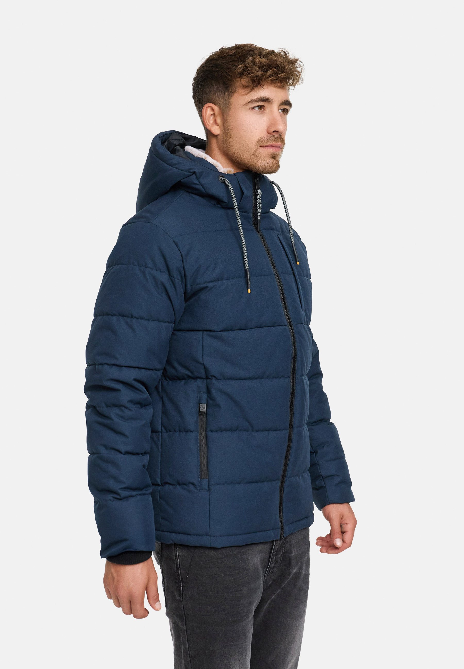 Indicode Winterjacke Herren INHebero Jacke Winter Herrenjacke Wattierte Steppjacke mit Kapuze und Reißverschluss
