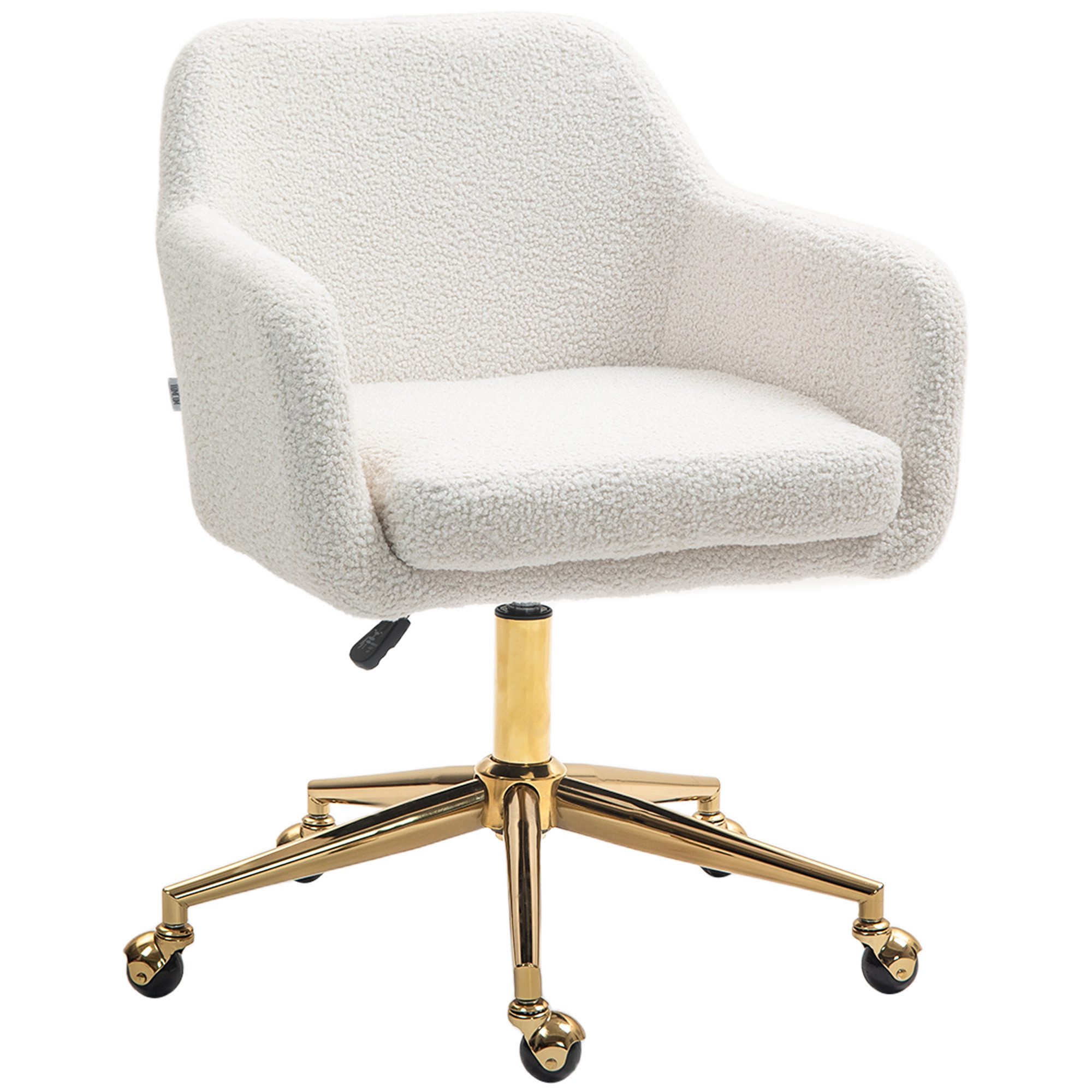 OKWISH Bürostuhl Sitzhöhe 49,5-58,5 cm, drehbar, Samtoptik, höhenverstellbar (Schreibtischstuhl & Relaxsessel mit Stahlrahmen, 1 St), Drehstuhl für Büro, Arbeitszimmer & Homeoffice, bequem & stilvoll