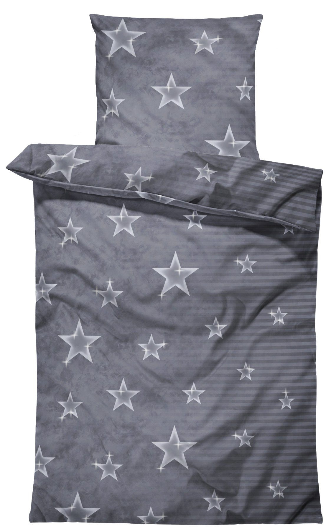 One Home Bettwäsche Galaxy, Mikrofaser, 2 teilig, Sterne und Streifen, Norm günstig online kaufen