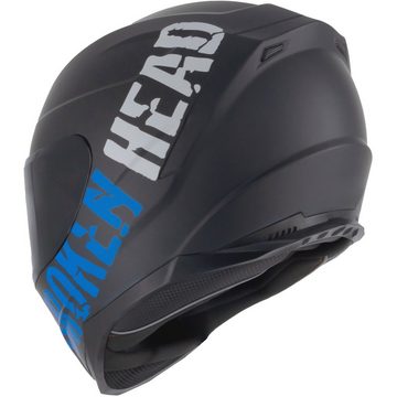 Broken Head Motorradhelm BeProud Sport Blau (Mit Schwarzem Visier), Hochwertiges Design