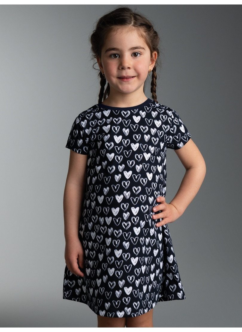 Trigema Jerseykleid TRIGEMA Kleid mit süßen Herz Motiven (1-tlg)