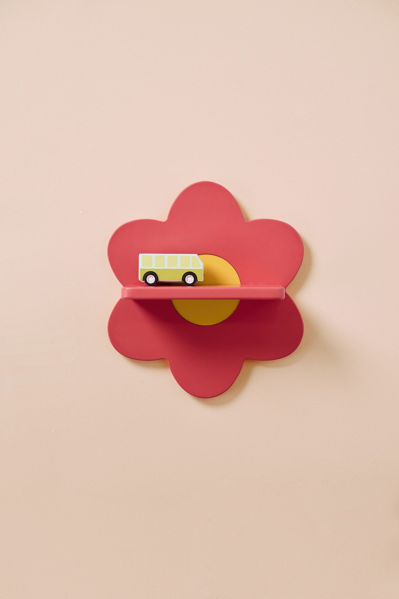 Kids Concept Wandregal Regalbrett Blume rosa 30 x 27 x 12cm aus Holz - Motiv für Kinder