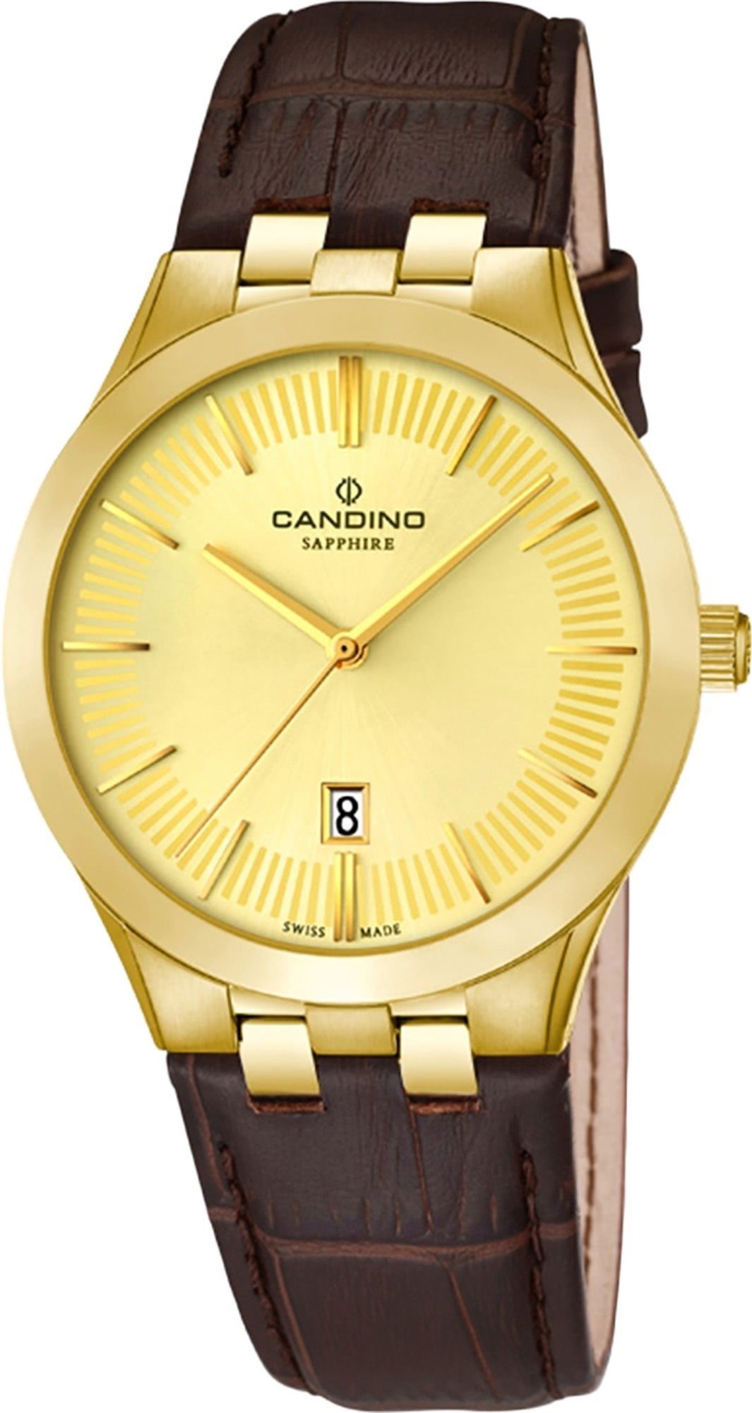 Candino Quarzuhr Candino Damen Luxus Lederarmband Analog Damen Armbanduhr C4546/2, rund, Quarzwerkuhr braun