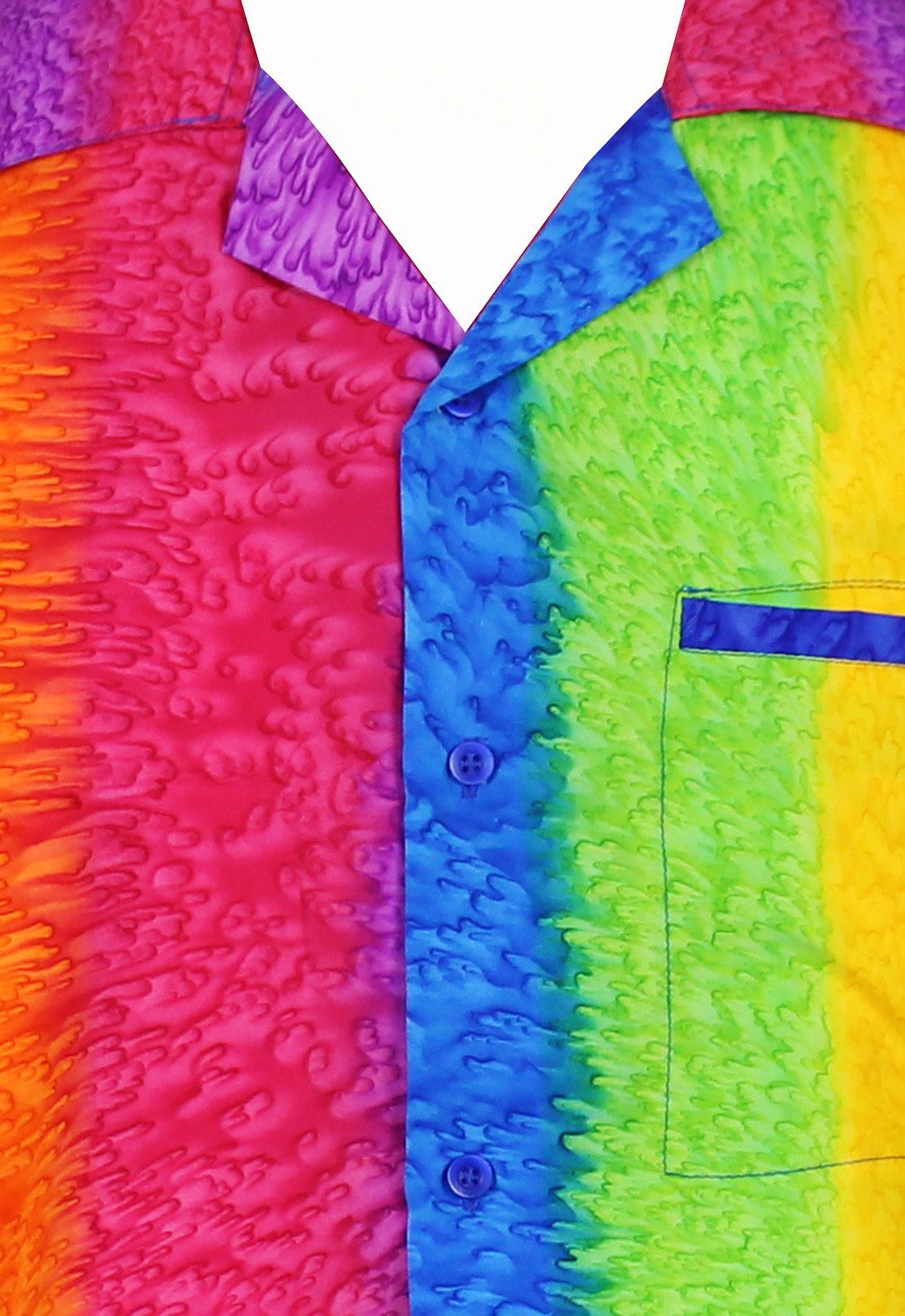 King Kameha Hawaiihemd Rainbow Funky Hawaii-Hemd Kurzarm Front-Tasche Stylish Unisex