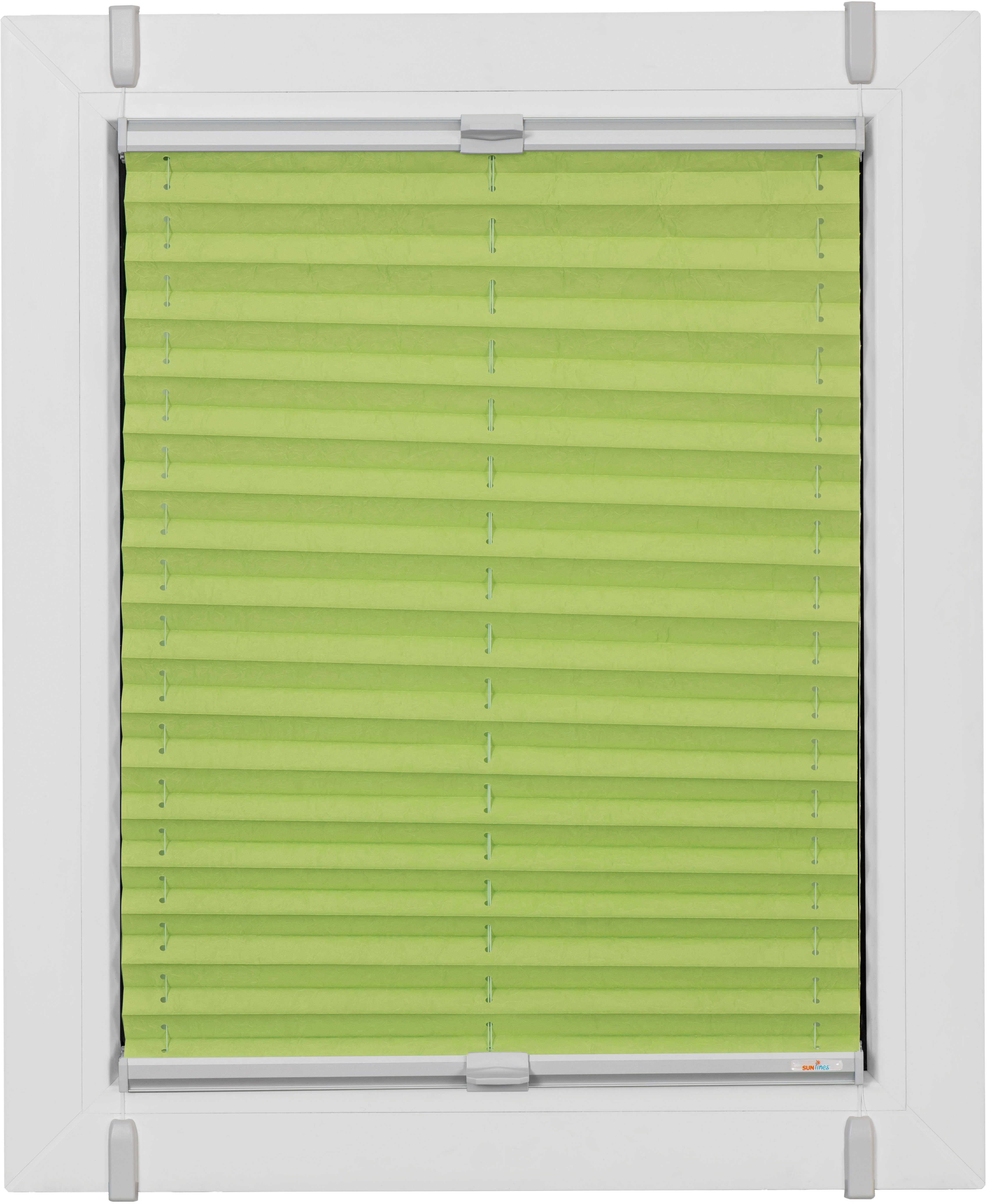 sunlines Plissee One Size Style Crush, blickdicht, ohne Bohren, verspannt, Klemmfix, Zubehörfarbe grau, zum Klemmen
