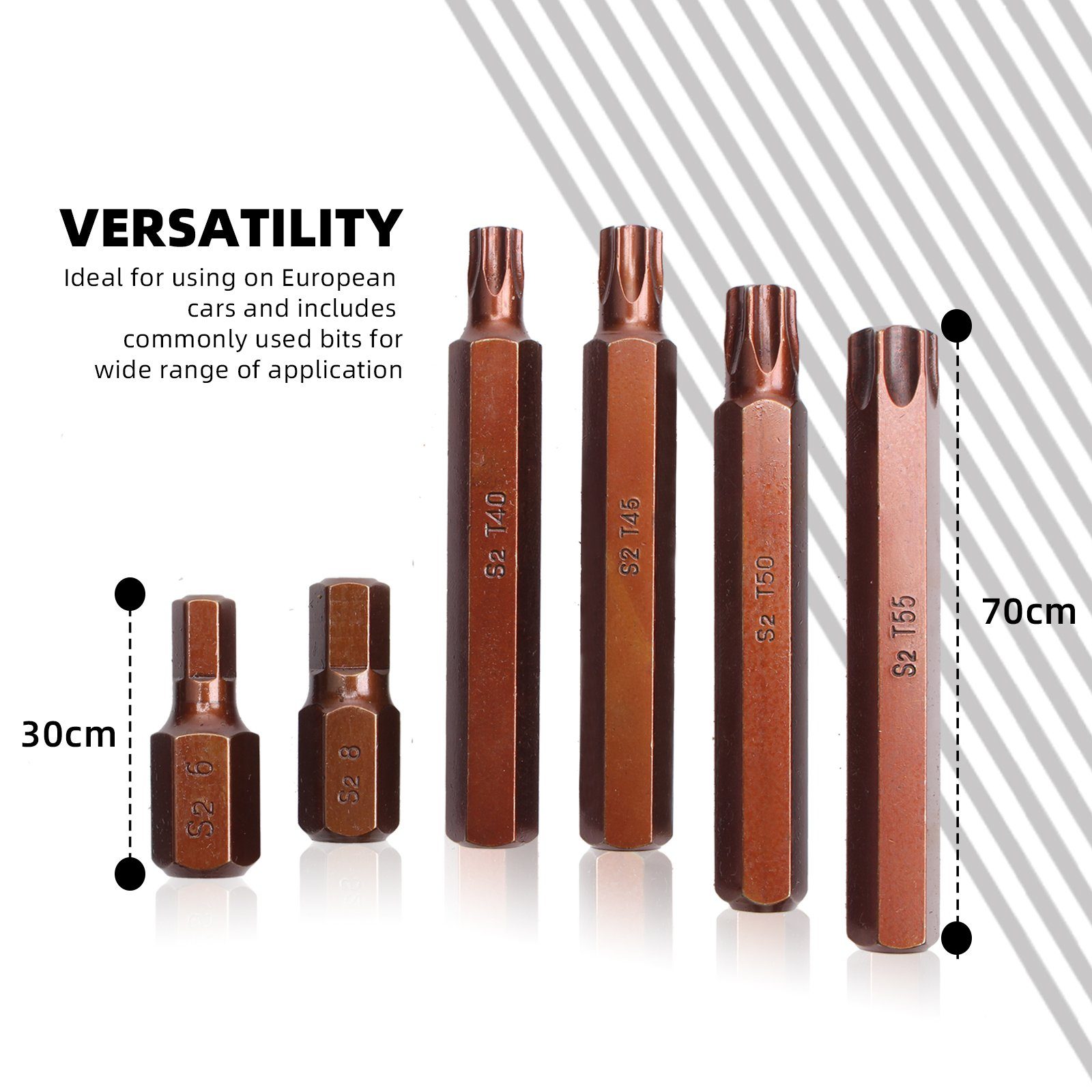 CCLIFE Bit- und Steckschlüsselset Torx Vielzahn Bit Nuss Satz XZN Innen Sechskant Steckschlüsselsatz, Packung – Bild 4 von 5