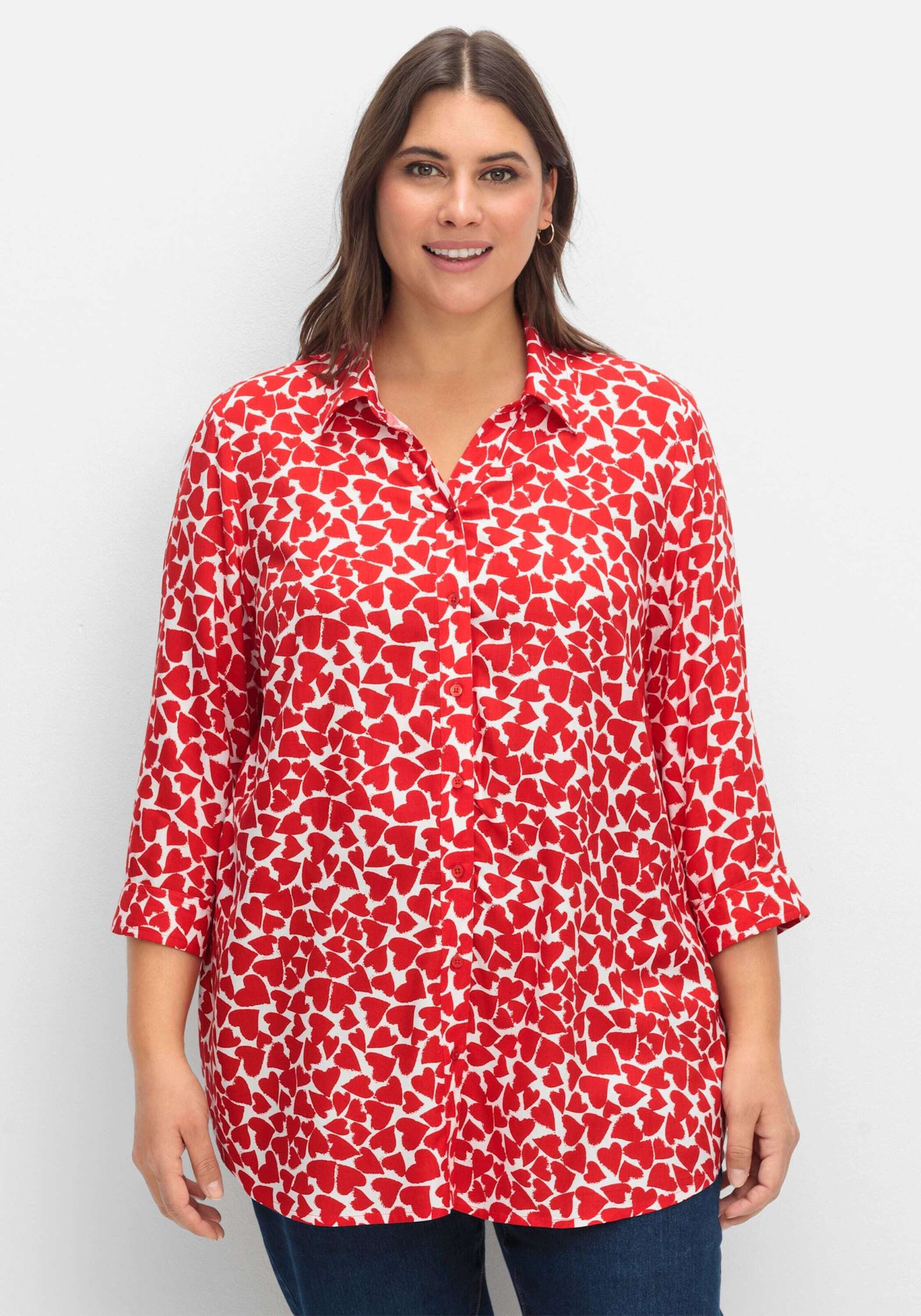 Sieh an! Klassische Bluse Longbluse 3/4-Arm günstig online kaufen