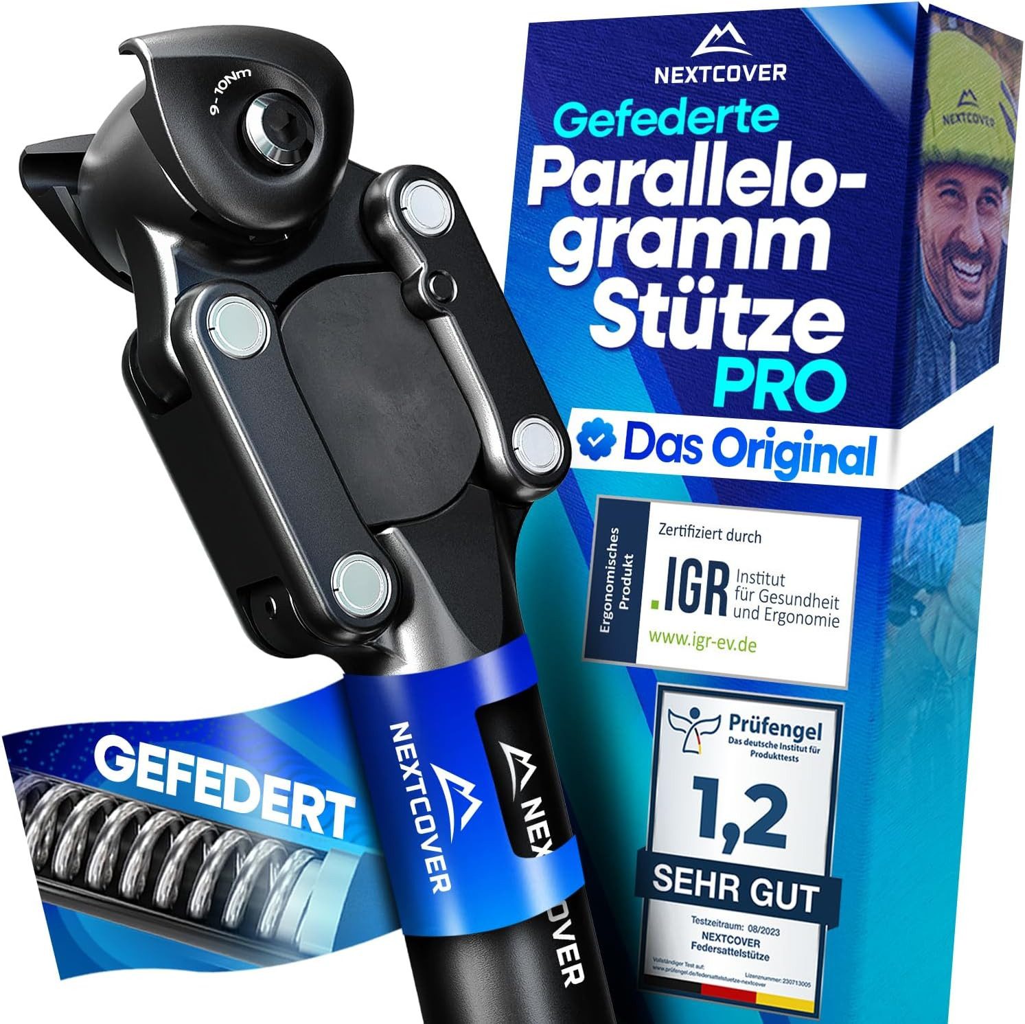 Nextcover Sattelstütze NEXTCOVER® Sattelstütze gefedert mit 27.2/30.9/31.6mm Durchmesser