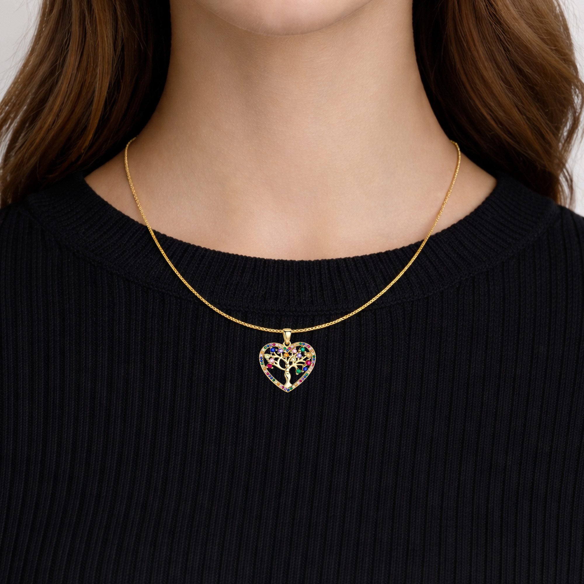 Limana Herzkette Lebensbaum Kette Damen Schmuck Herz Kette 925 Silber Geschenk Frau (Frauen Ehefrau Mutter Freundin inkl. Dose), Geburtstag Weihnachten Valentin – Bild 4 von 5
