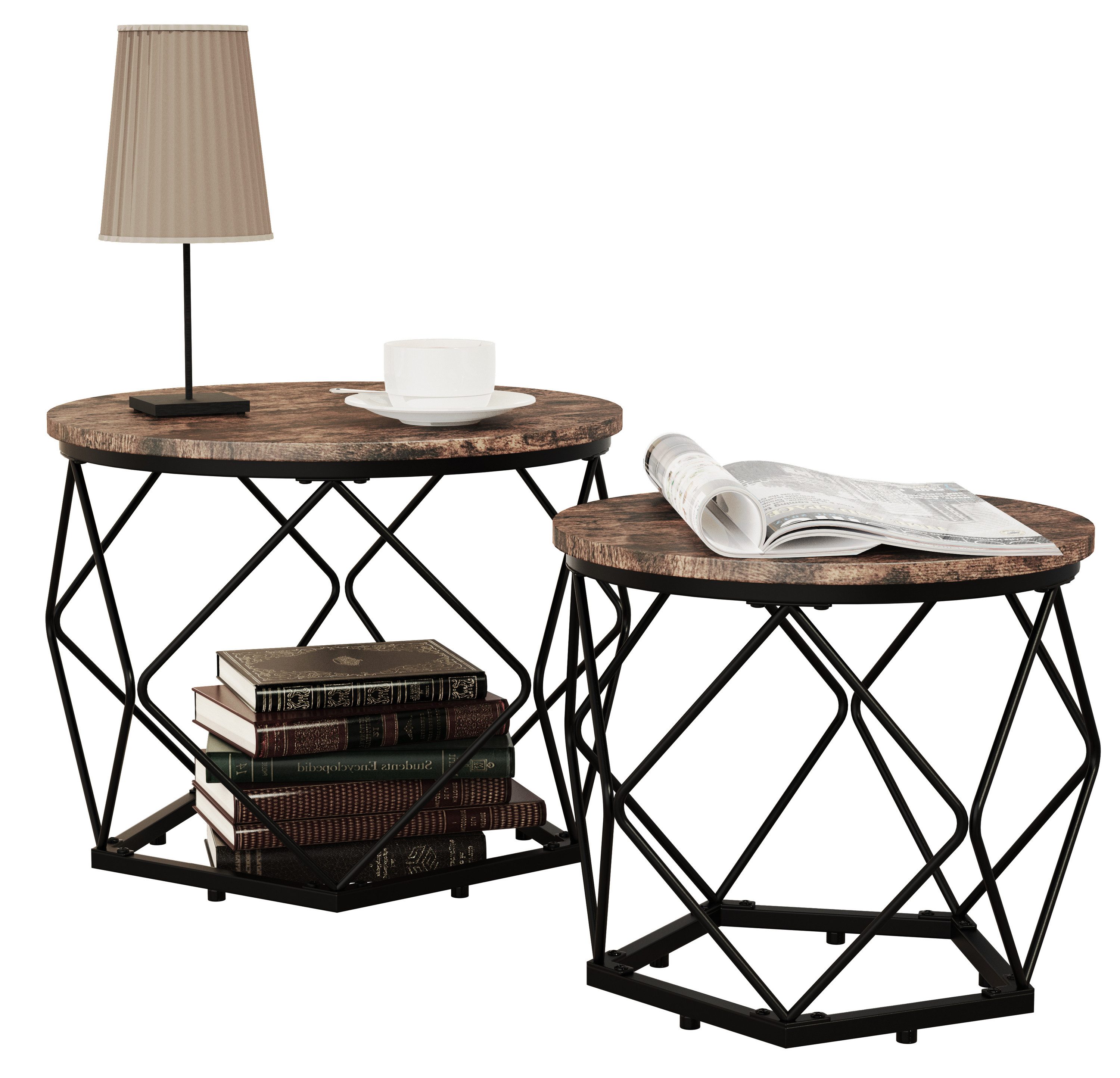 VCM Couchtisch 2er Set Beistelltisch Sofatisch Helaro M, Pflegeleicht