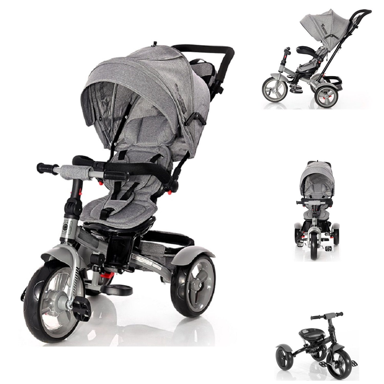 Lorelli Dreirad Tricycle Neo 4 in 1, EVA-Reifen, Schiebestange, Sitz drehbar, verstellbar