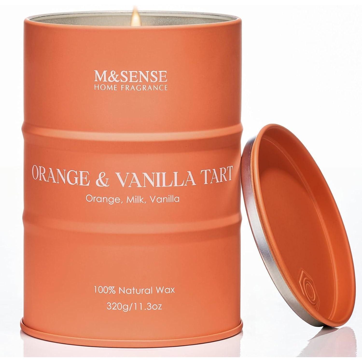 LuxusKollektion Duftkerze Duftkerzen Sojakerzen Tart Orange Zitrus Vanille 320g Orange Vanille