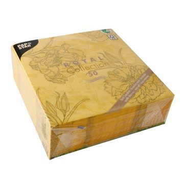 PAPSTAR Papierserviette 50 Servietten "ROYAL Collection" 1/4-Falz 40 cm x 40 cm gelb "Thalia", (50 St), 1/4-Falzung